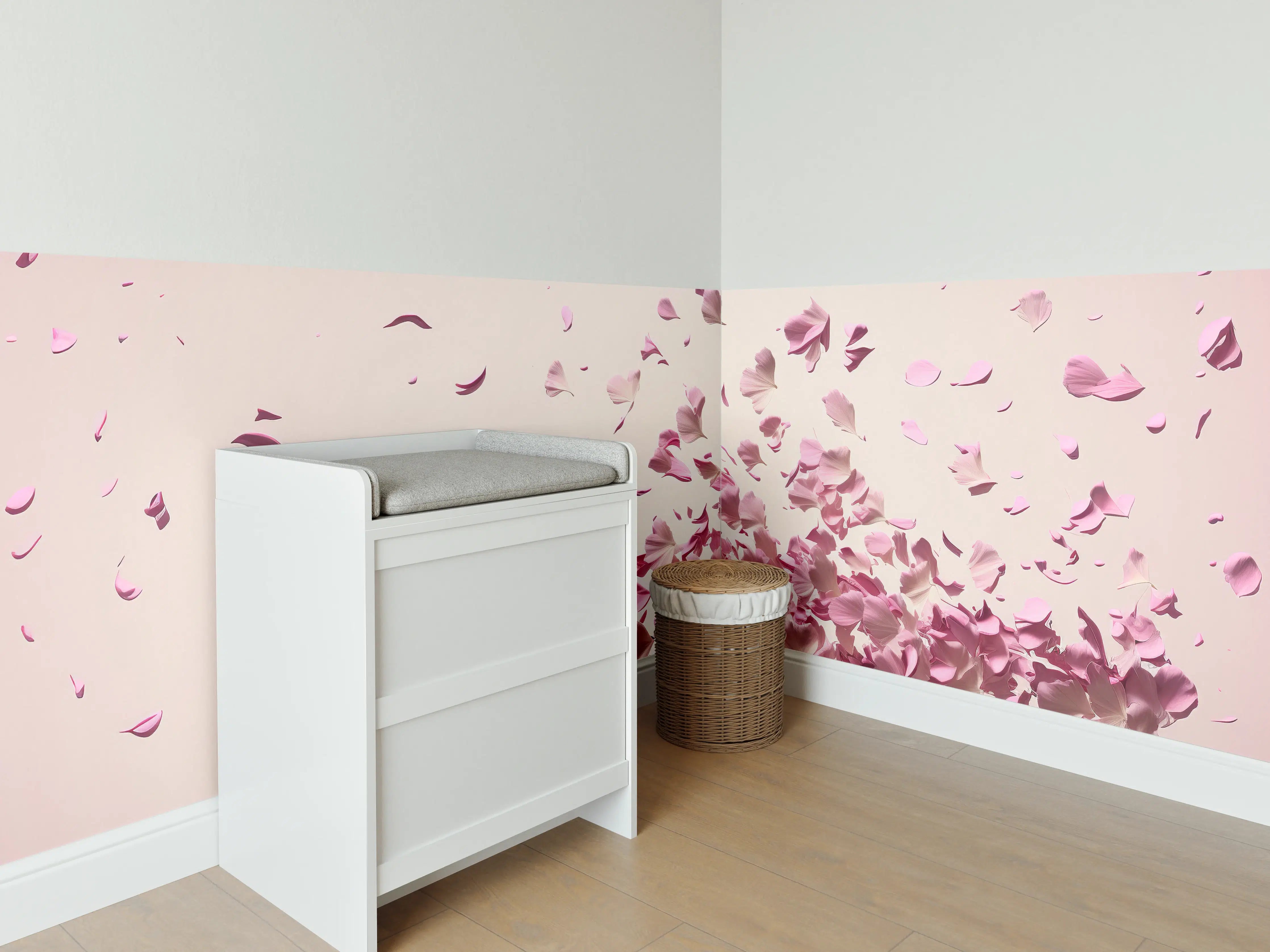 Babyzimmer Wandgestaltung - Zarte Sakura-Blütenpracht Explosion