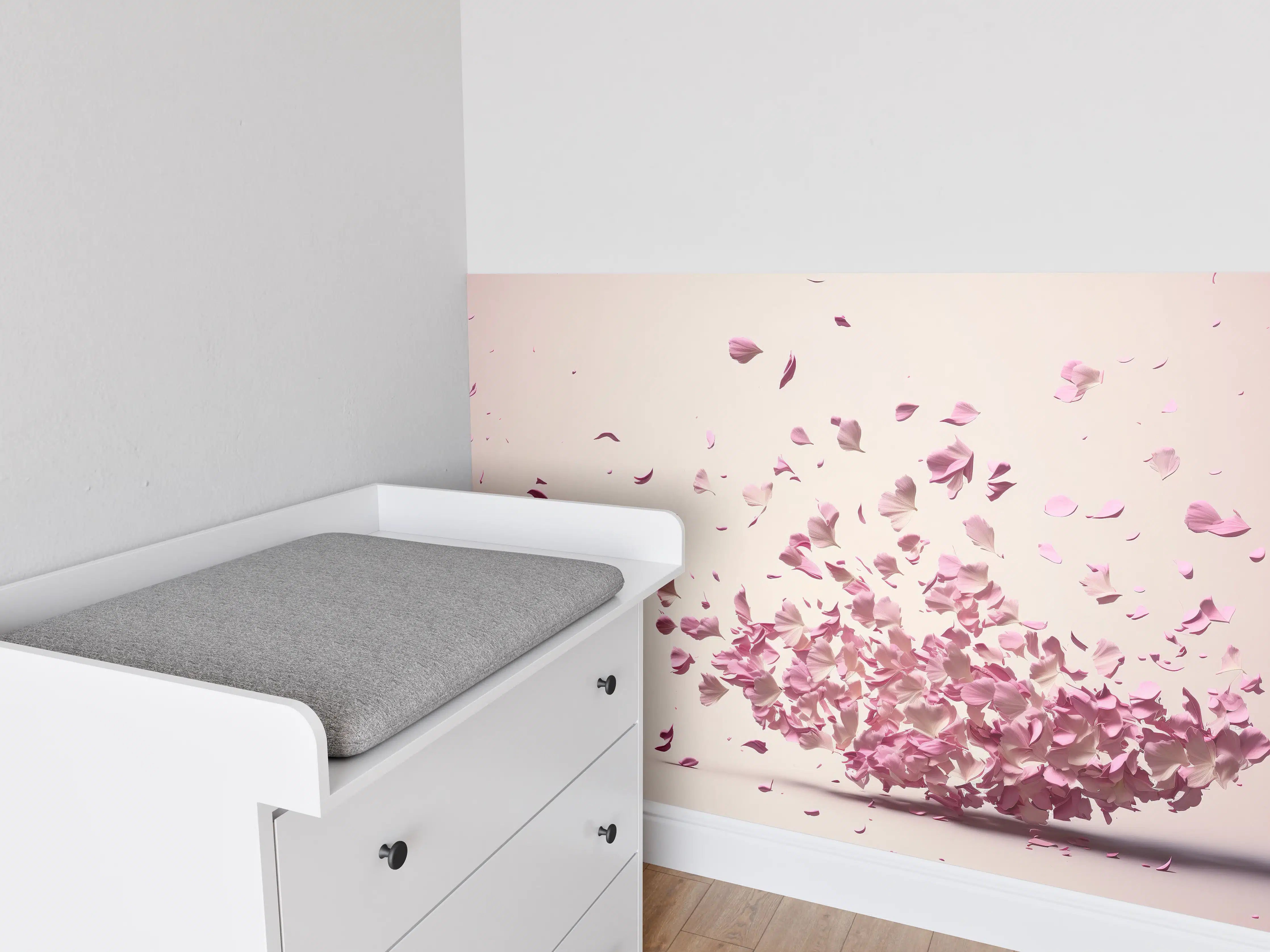 Babyzimmer Wandgestaltung - Zarte Sakura-Blütenpracht Explosion