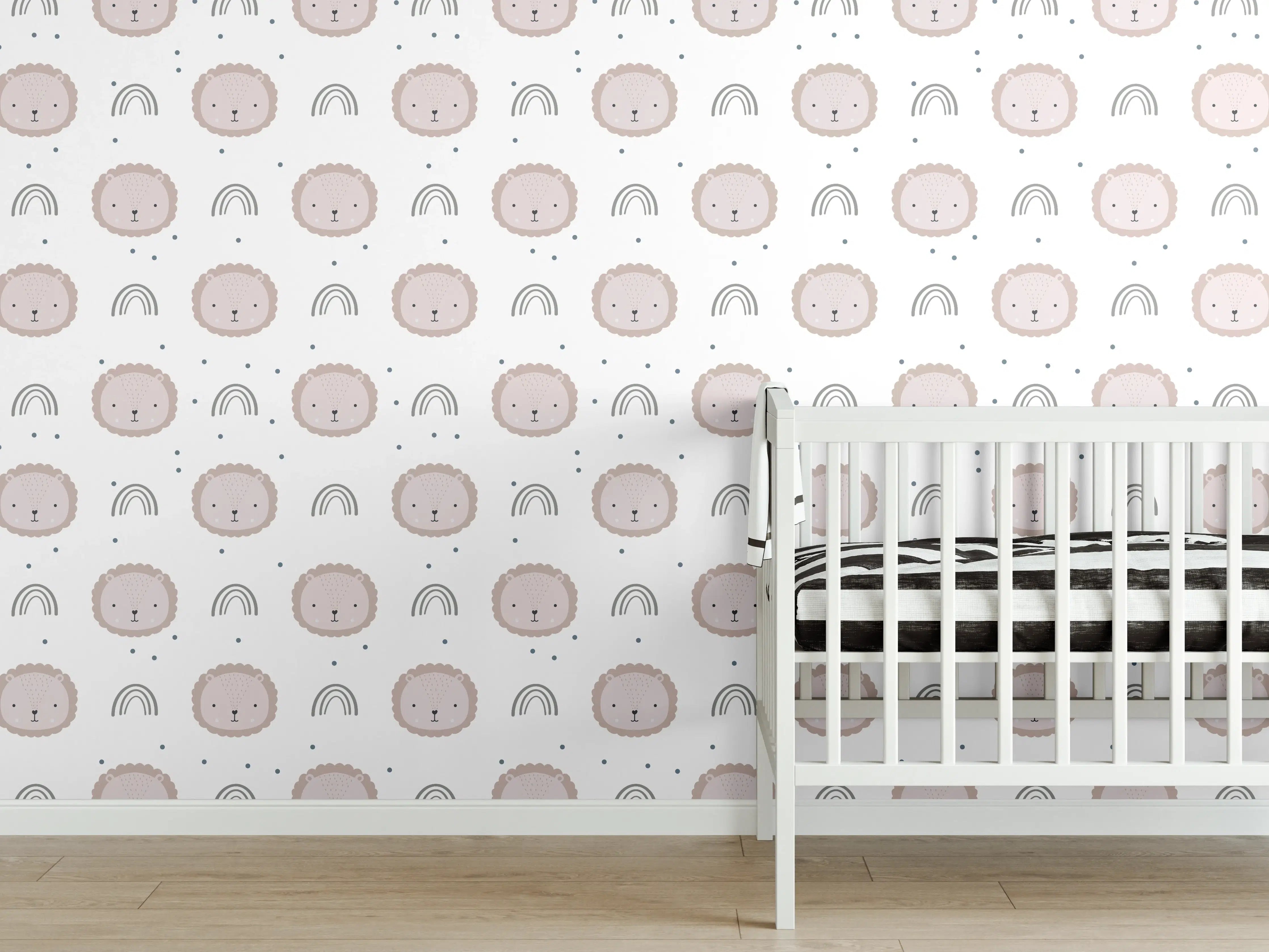 Babyzimmer Wandgestaltung - Zartes Baby-Motiv auf Pastell-Hintergrund