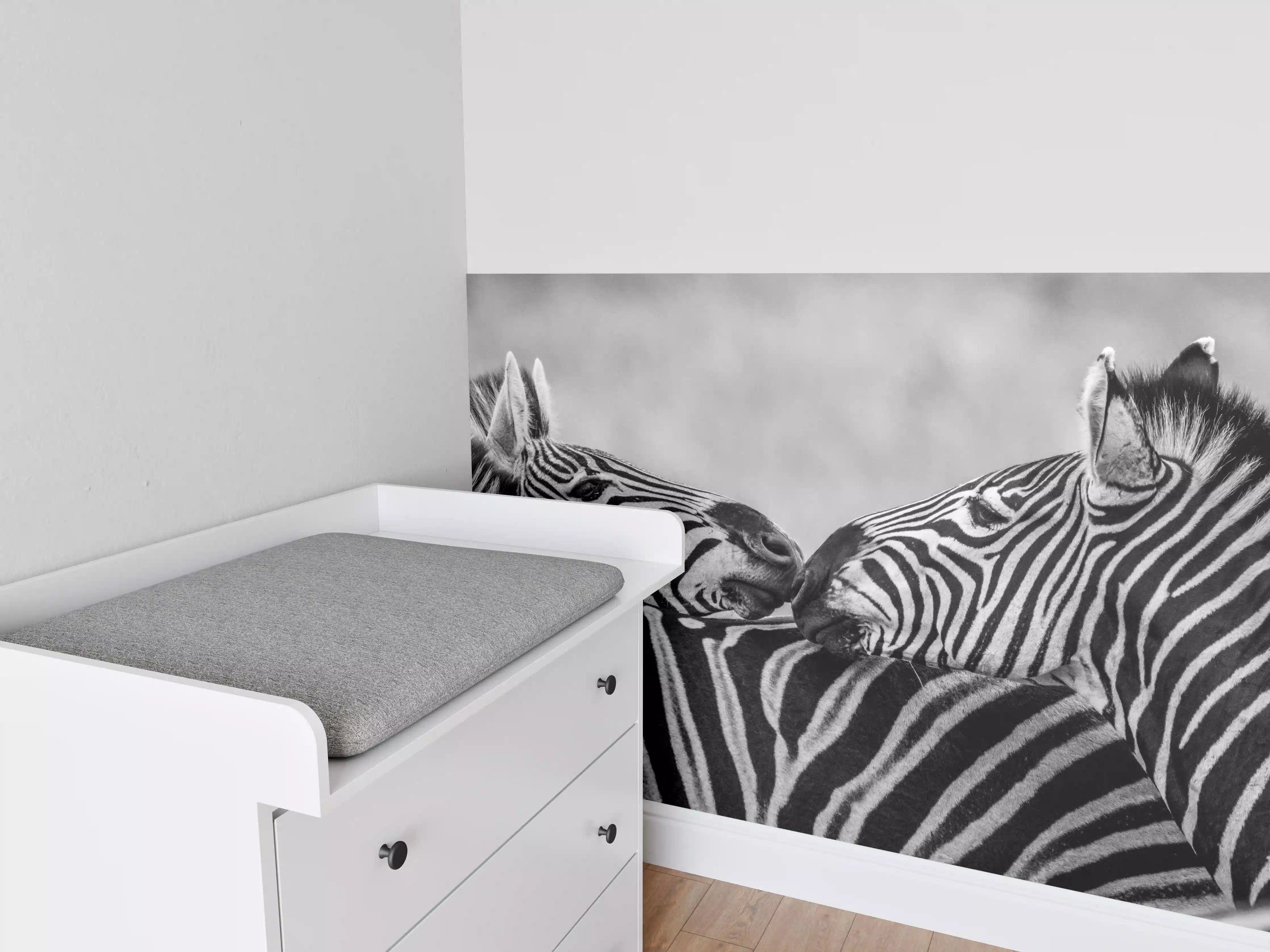 Babyzimmer Wandgestaltung - Zebras - Schwarz-weiß