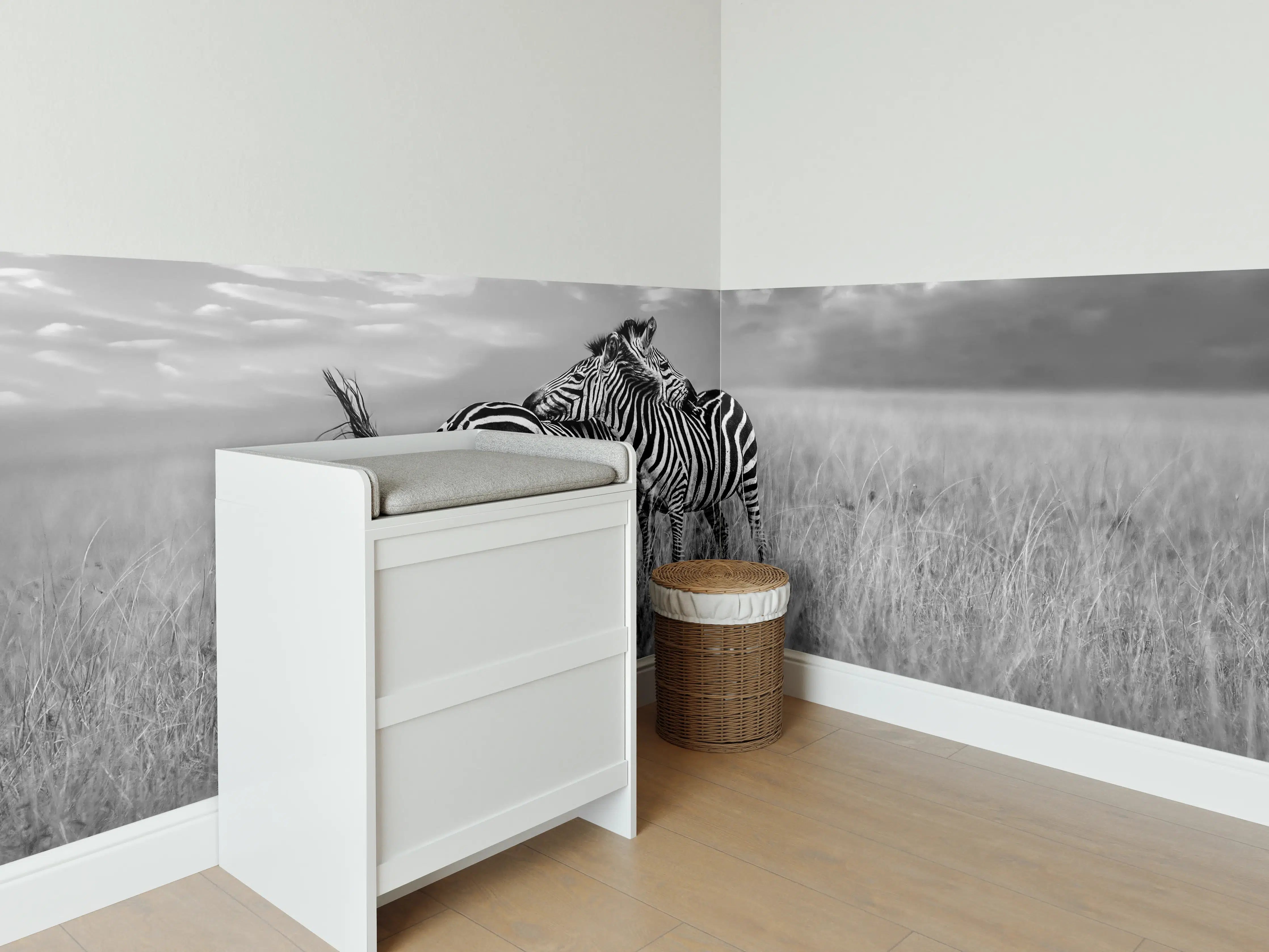 Babyzimmer Wandgestaltung - Zebras in ihrer Natur - Savanne