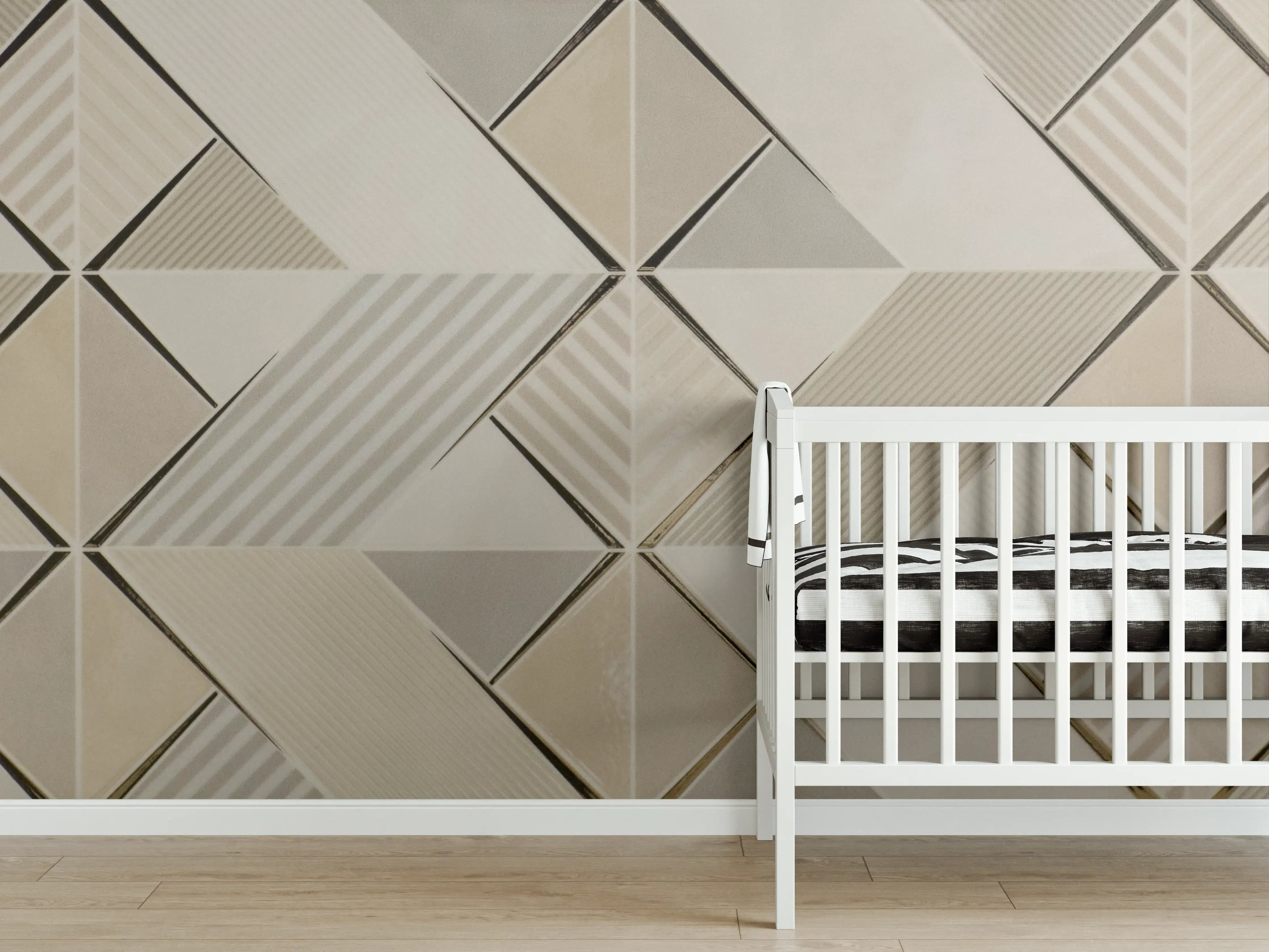 Babyzimmer Wandgestaltung - Zeitlose Grauton-Wandkunst