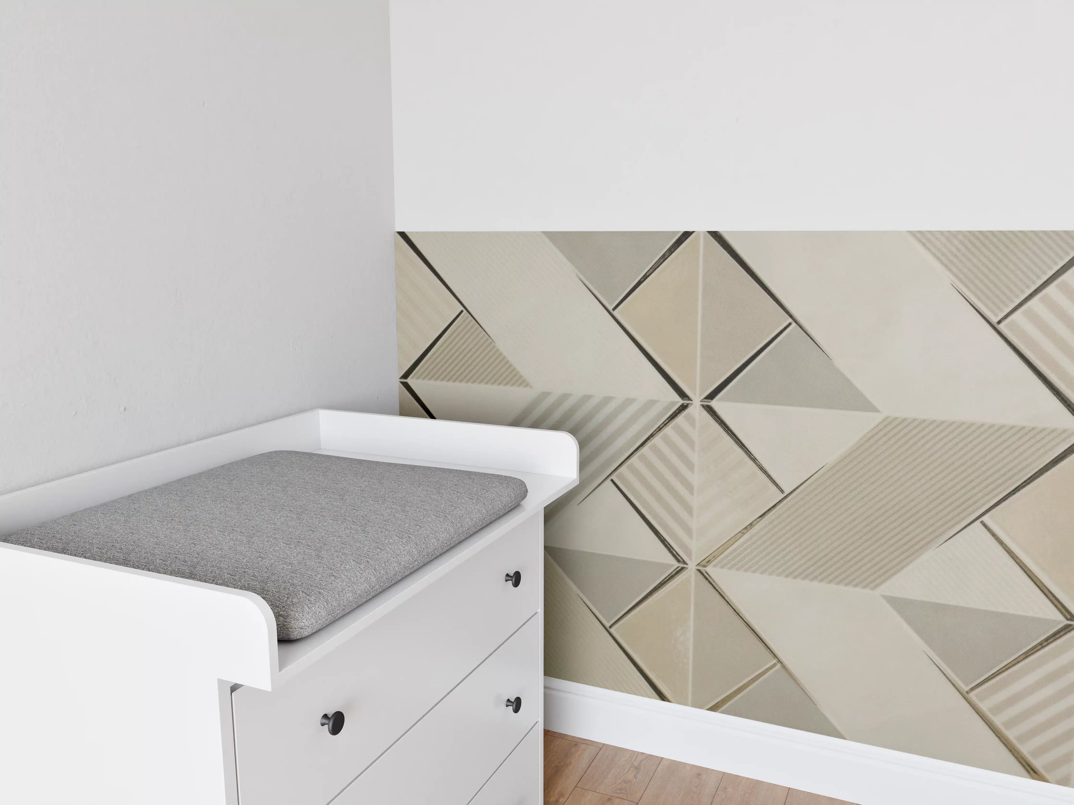 Babyzimmer Wandgestaltung - Zeitlose Grauton-Wandkunst