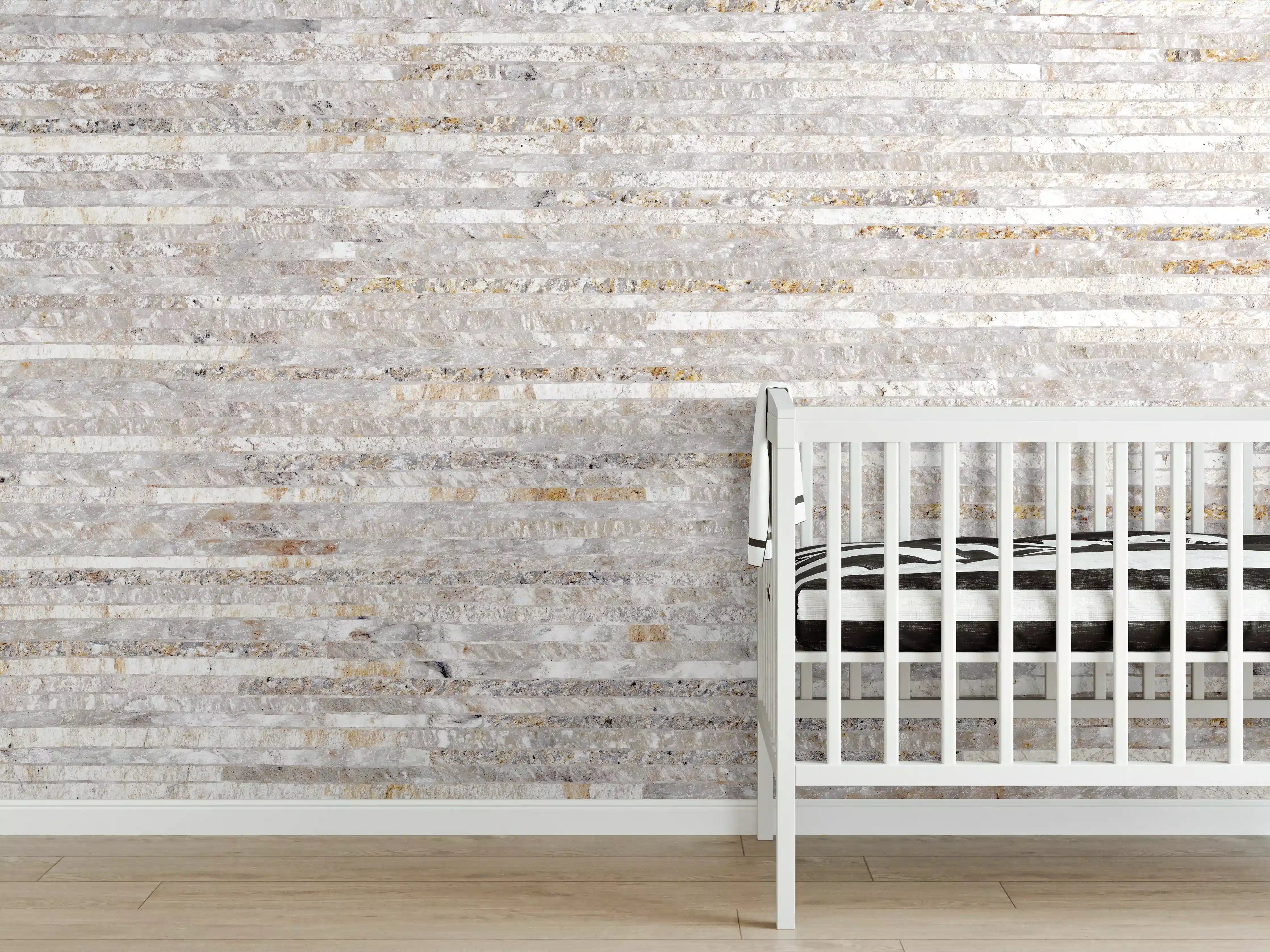 Babyzimmer Wandgestaltung - Ziegelsteinwand Struktur