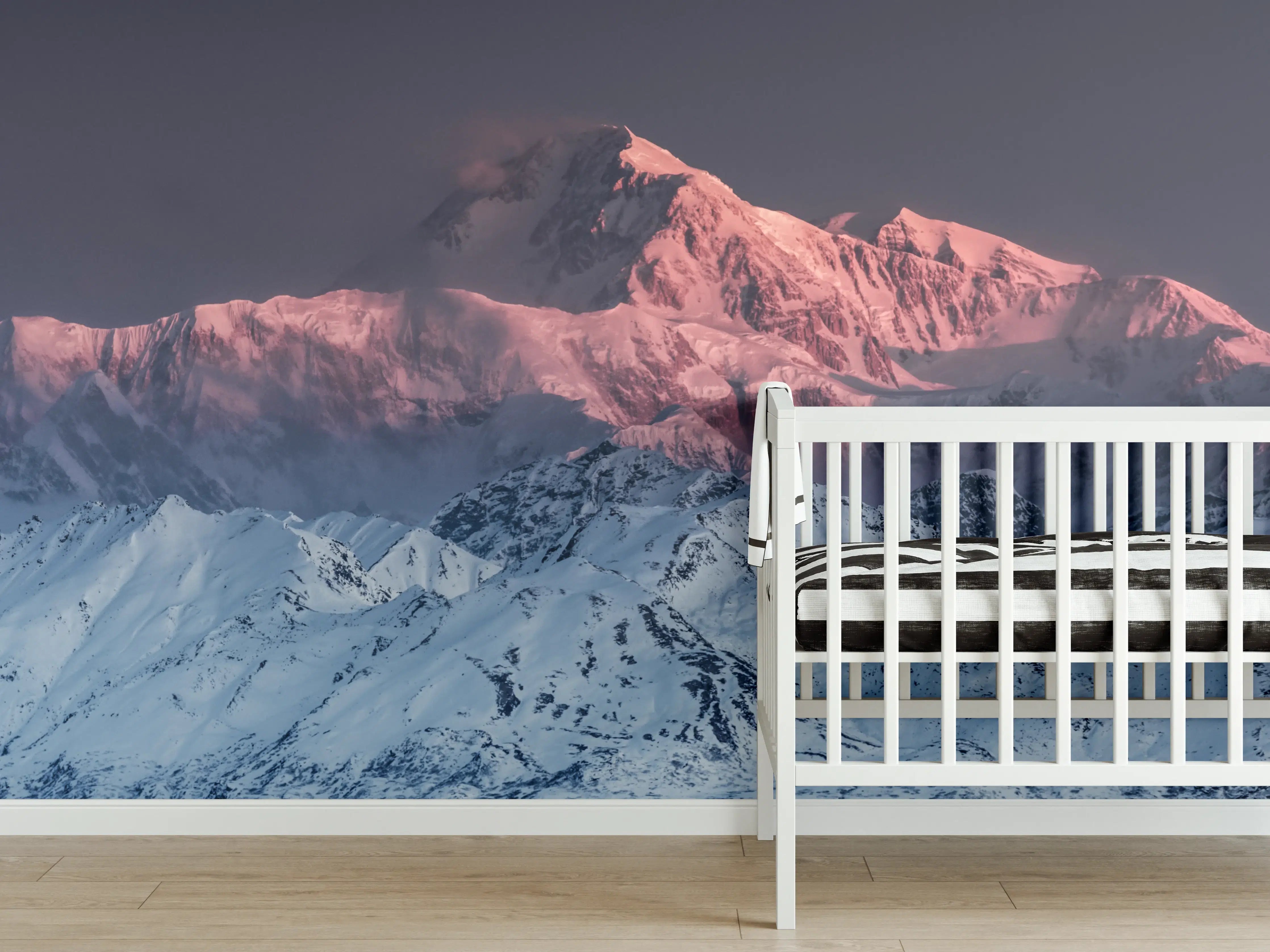 Babyzimmer Wandgestaltung - "Edles grau-weißes Marmorstruktur-Design für stilbewusste Wohnräume"