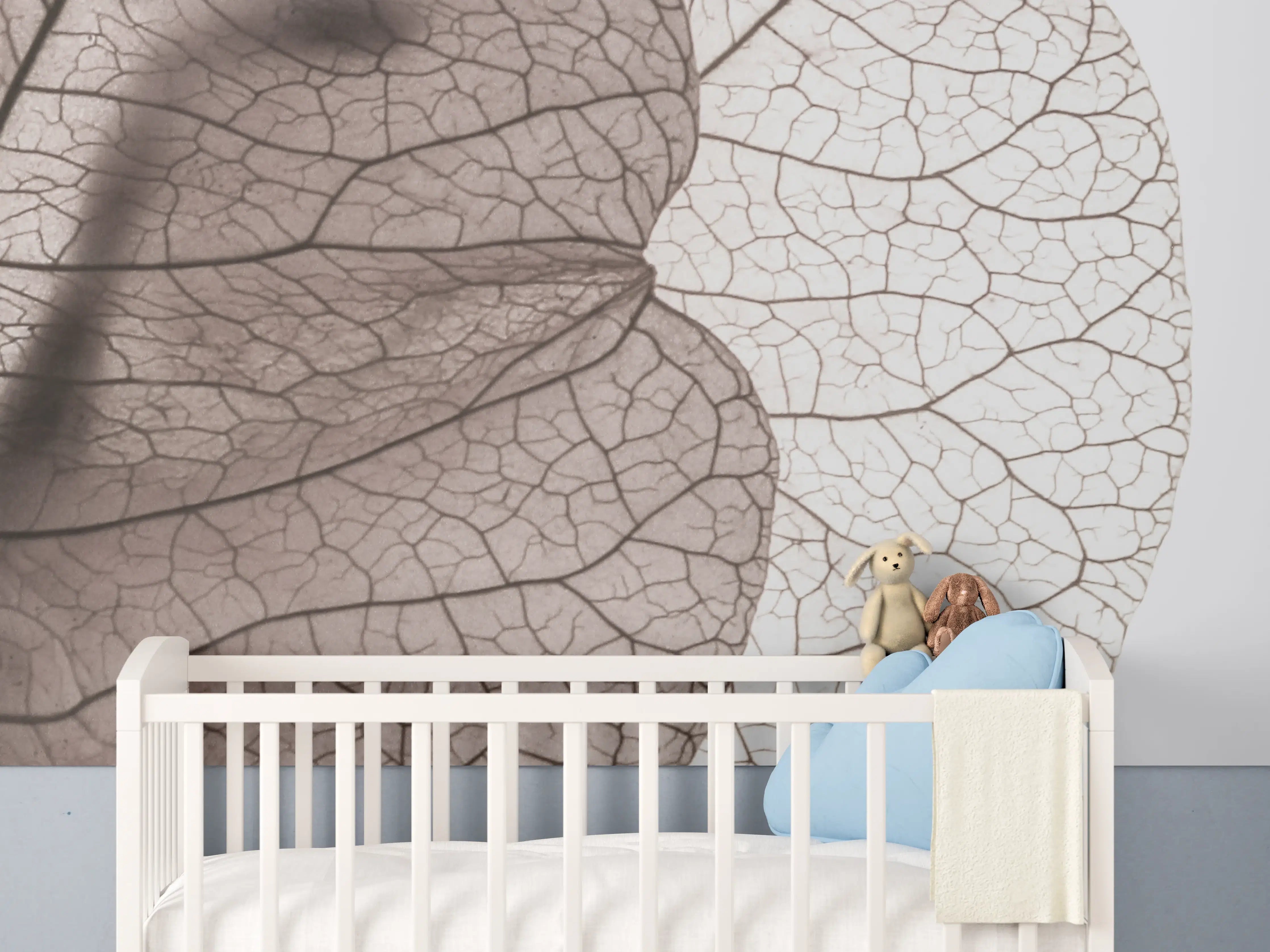 Babyzimmer Wandgestaltung - "Klassischer Damenhut aus grauem Filz mit breiter schwarzer Schleife"