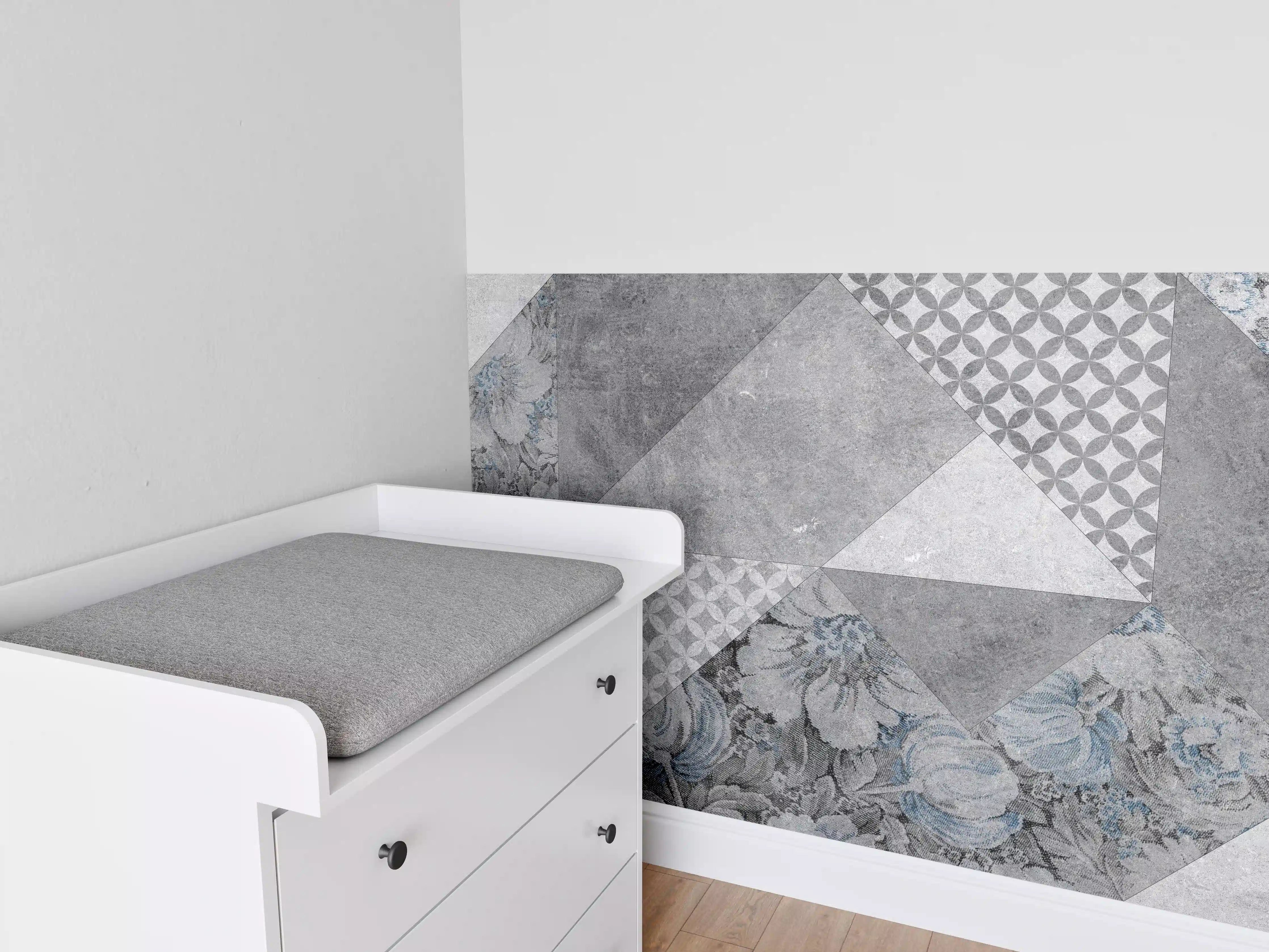 Babyzimmer Wandgestaltung - abstrakte Blumen und Marmor Textur