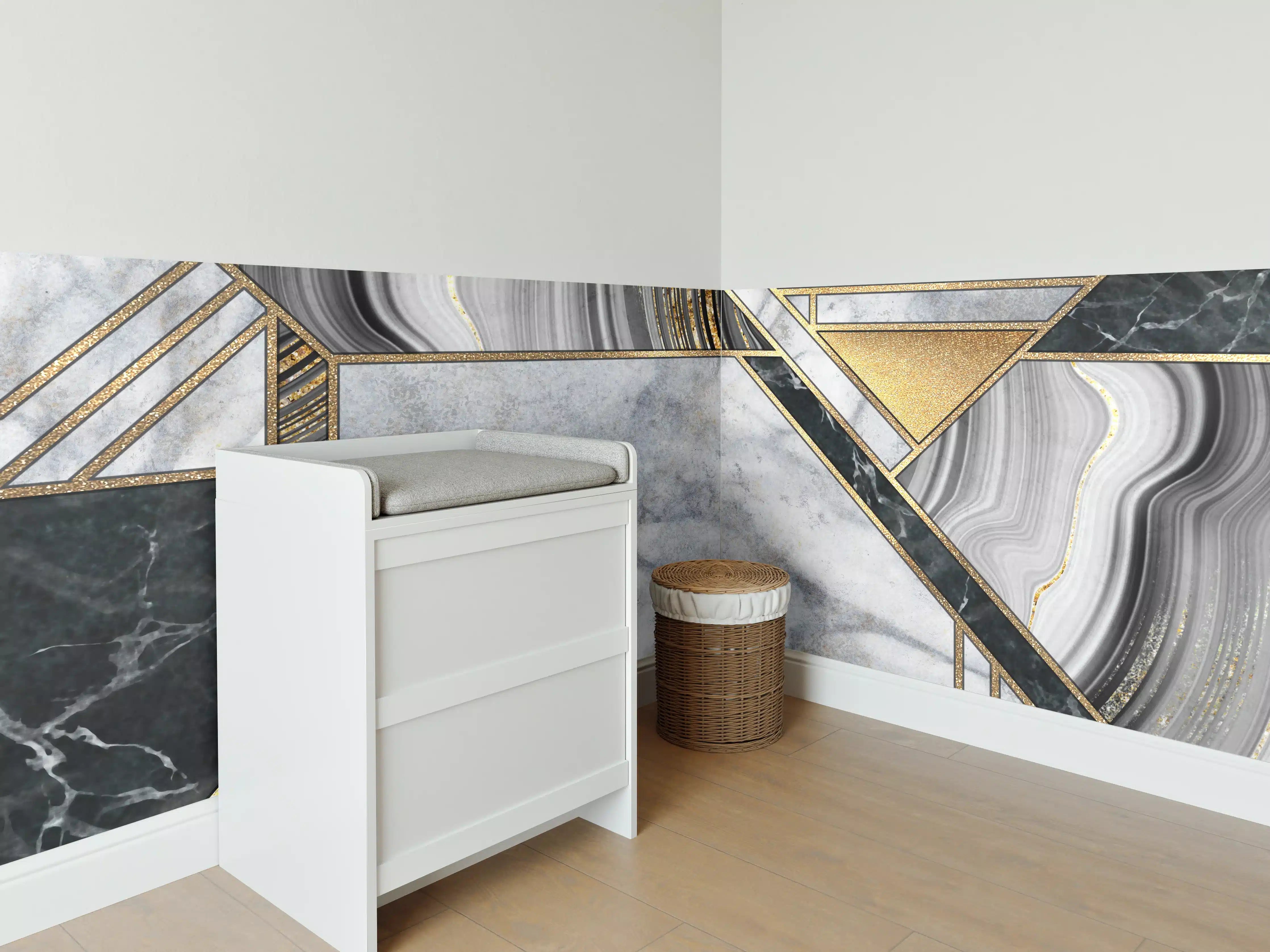 Babyzimmer Wandgestaltung - abstrakter Art Deco Hintergrund