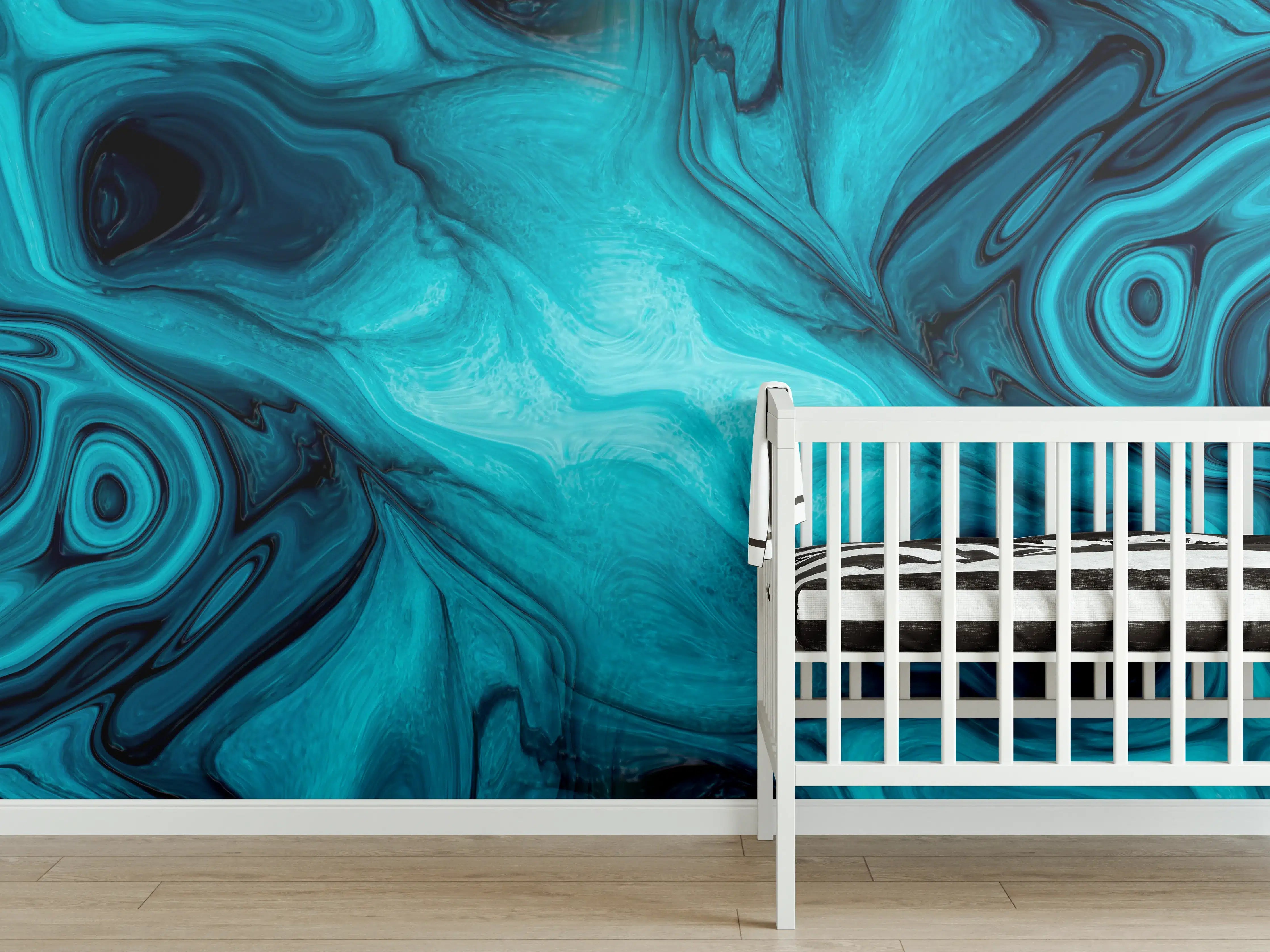 Babyzimmer Wandgestaltung - flüssiges Acrylharz - Abstrakt
