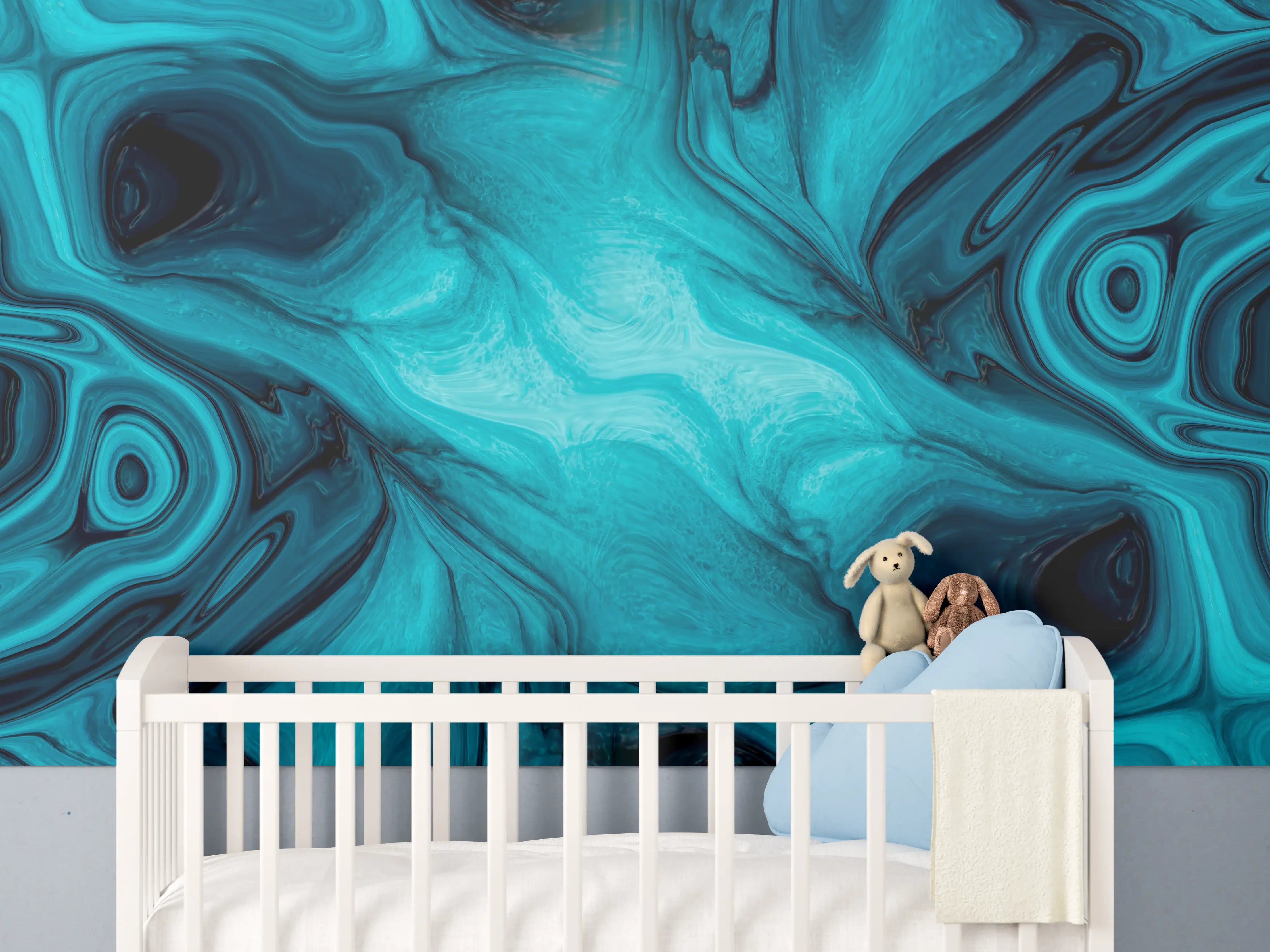 Babyzimmer Wandgestaltung - flüssiges Acrylharz - Abstrakt