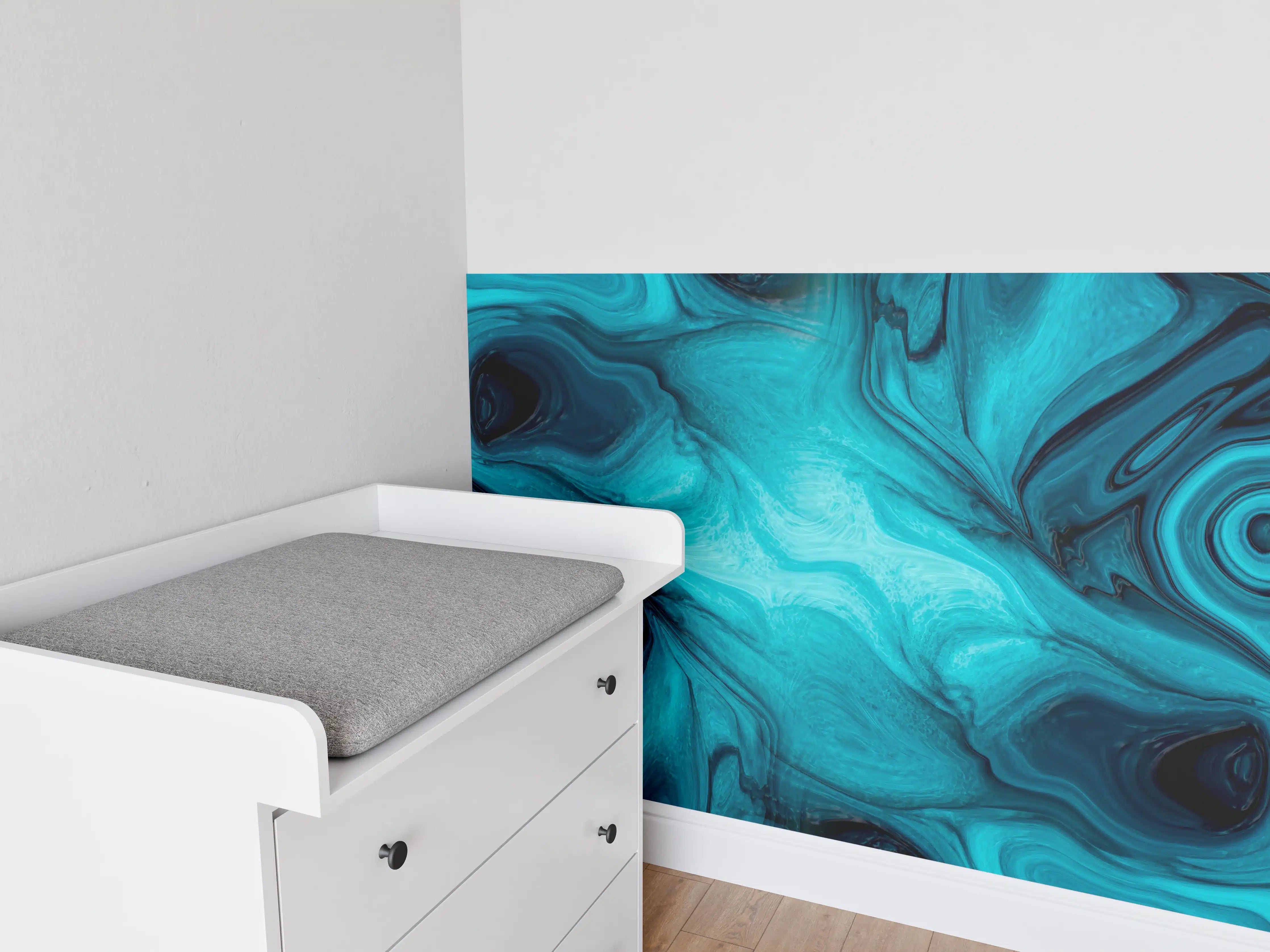 Babyzimmer Wandgestaltung - flüssiges Acrylharz - Abstrakt