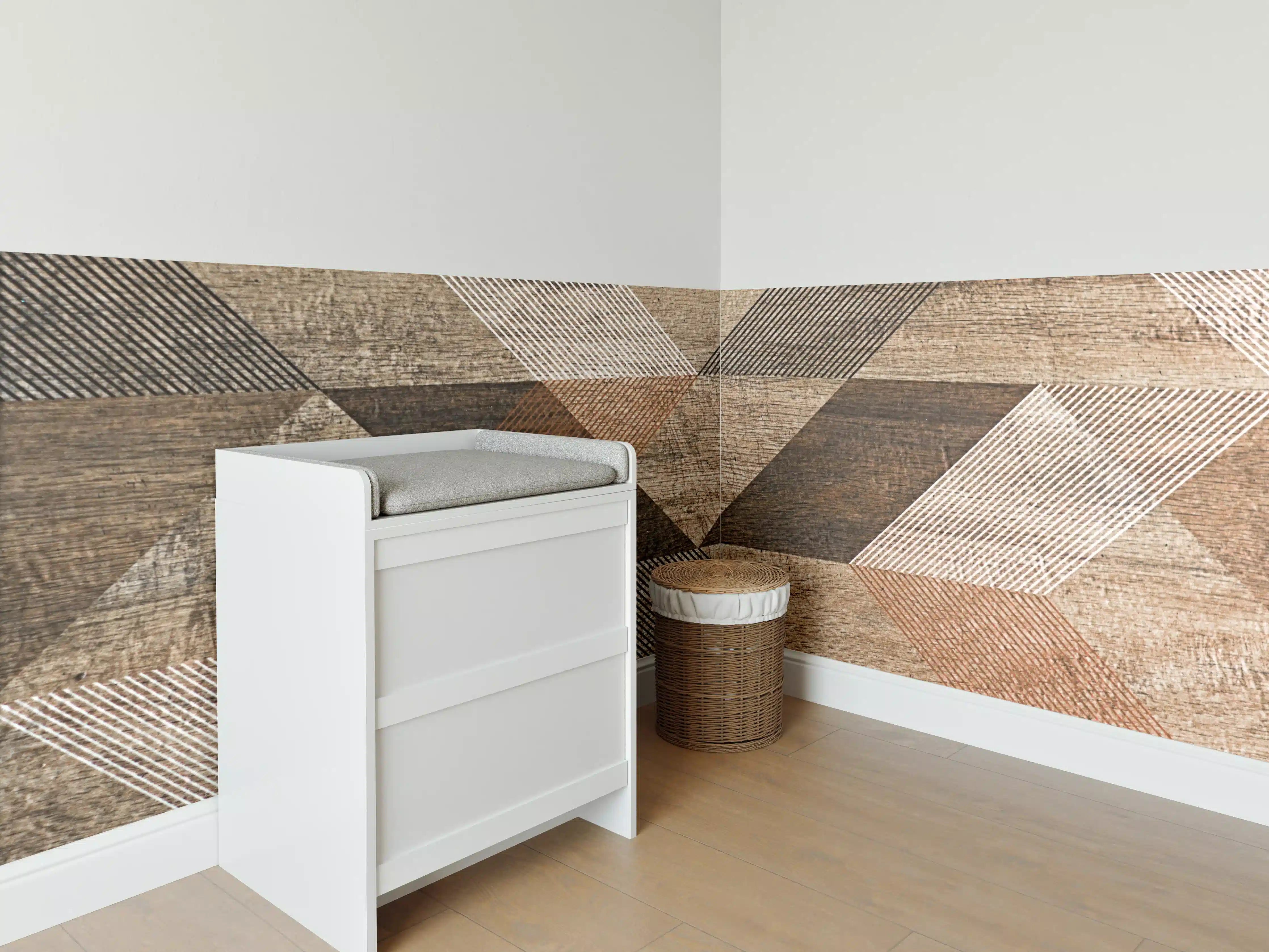 Babyzimmer Wandgestaltung - geometrisches Mosaik Design