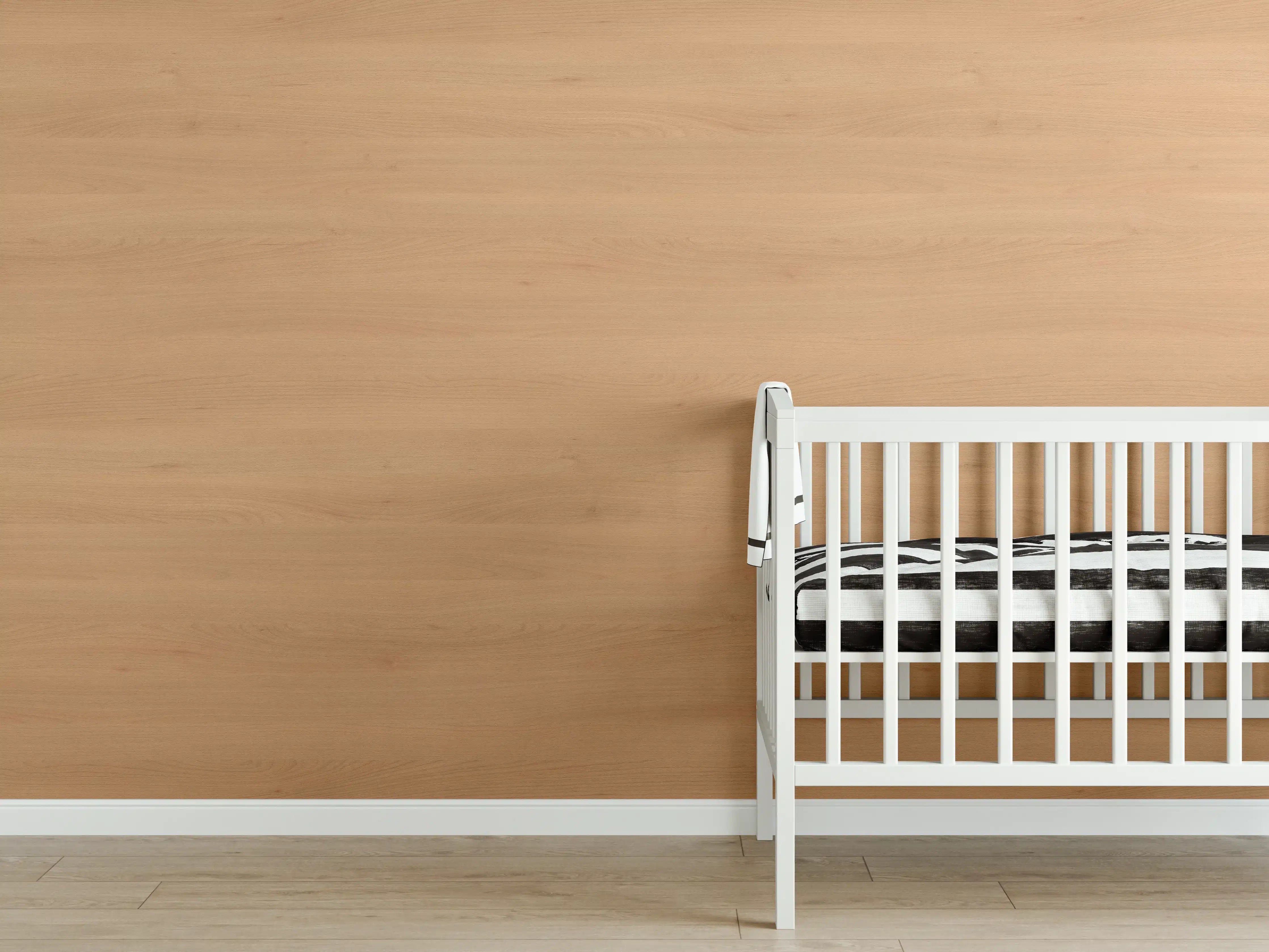 Babyzimmer Wandgestaltung - harmonisches Natur Holz