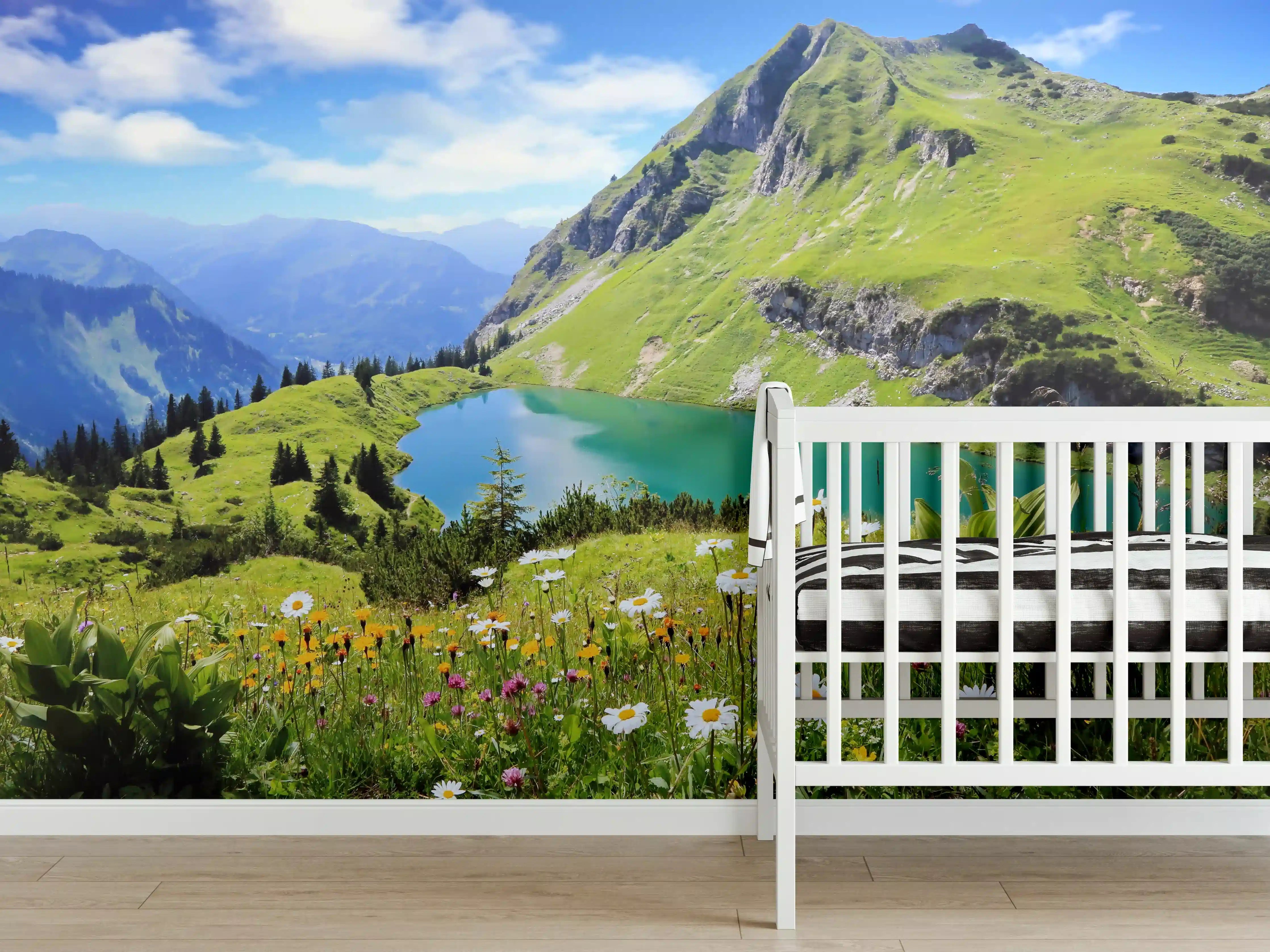 Babyzimmer Wandgestaltung - idyllischer Seealpsee