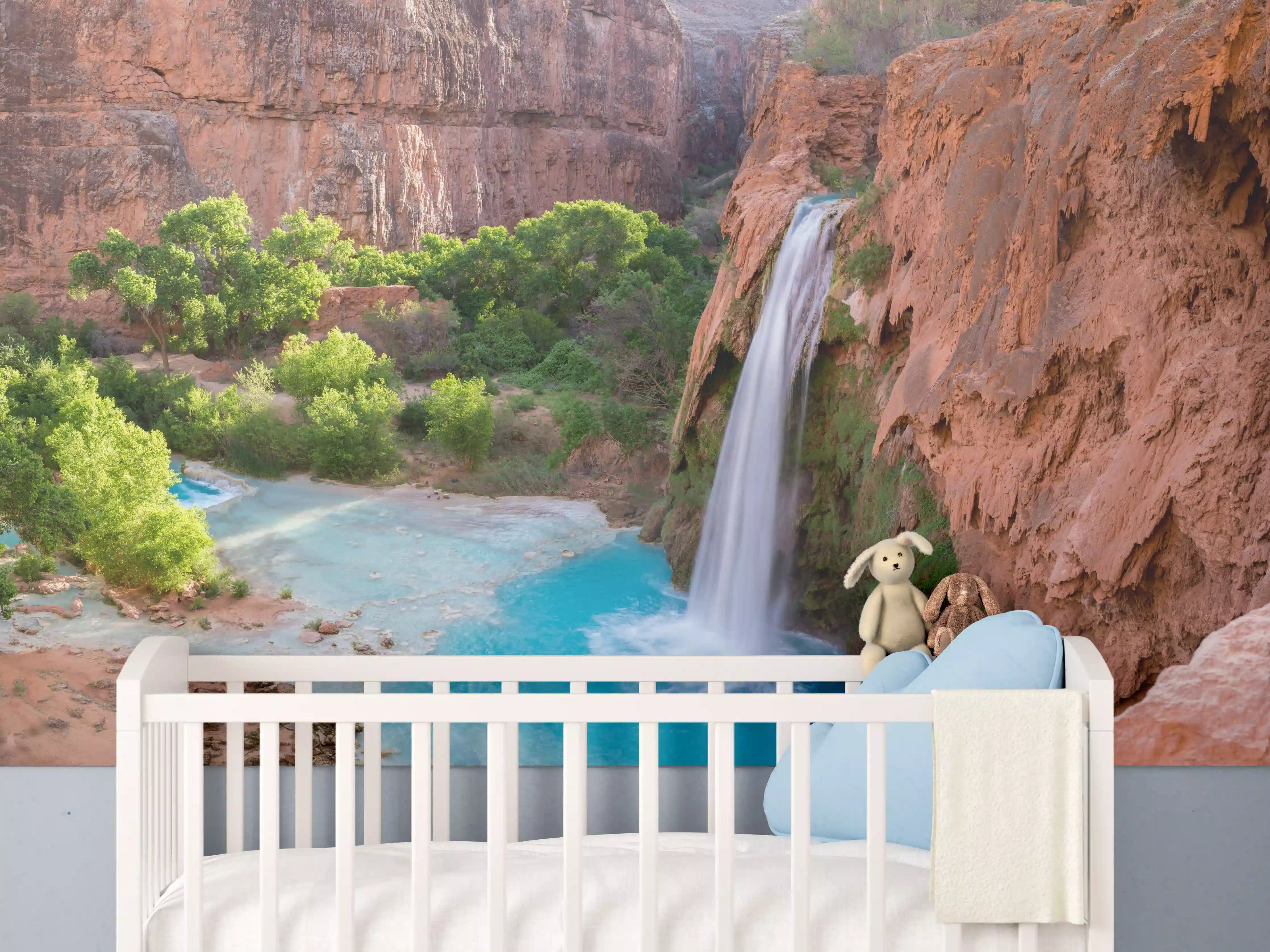 Babyzimmer Wandgestaltung - paradiesischer Anblick der Havasu Falls
