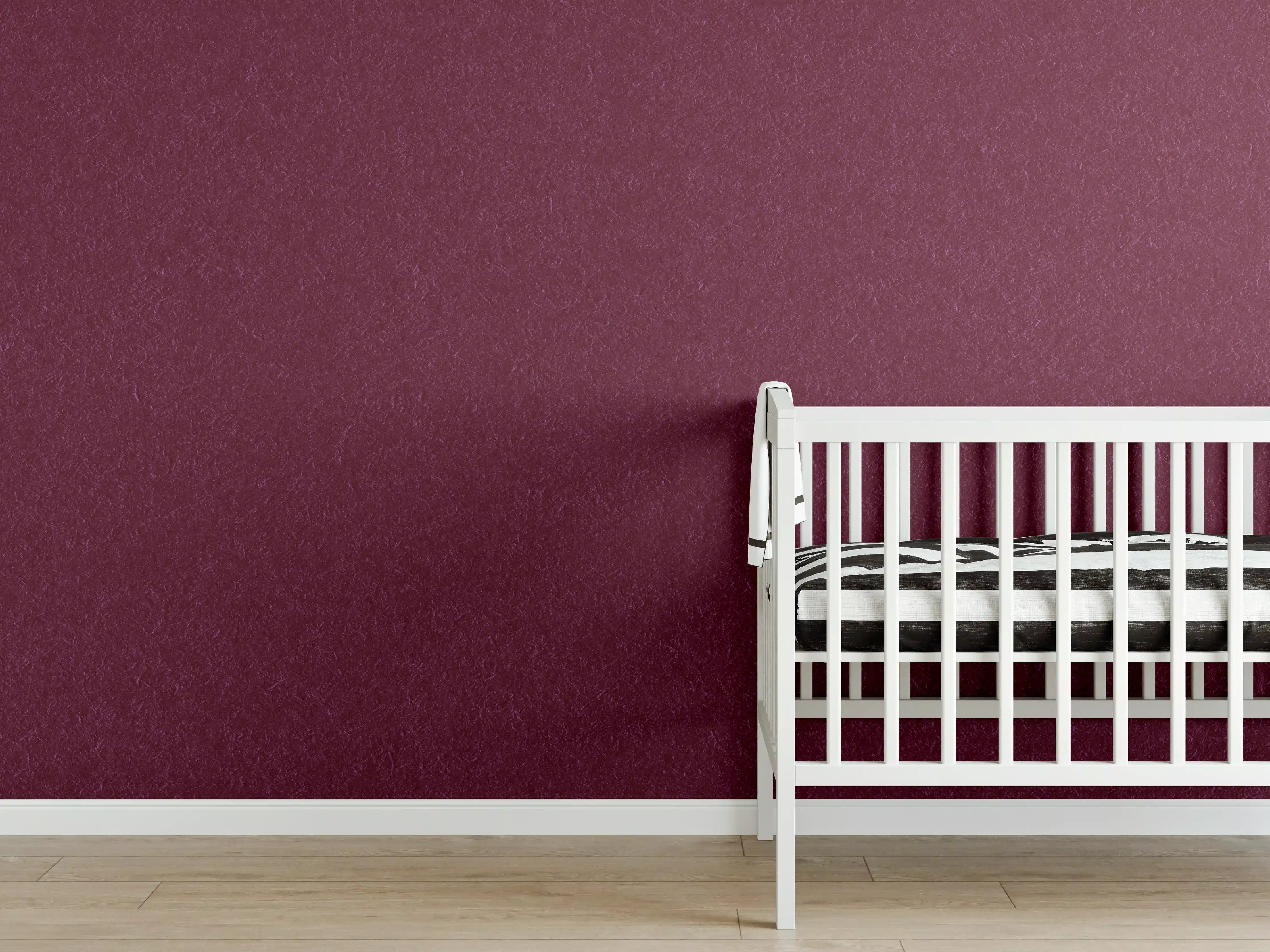 Babyzimmer Wandgestaltung - traditionelle rötliches Papier