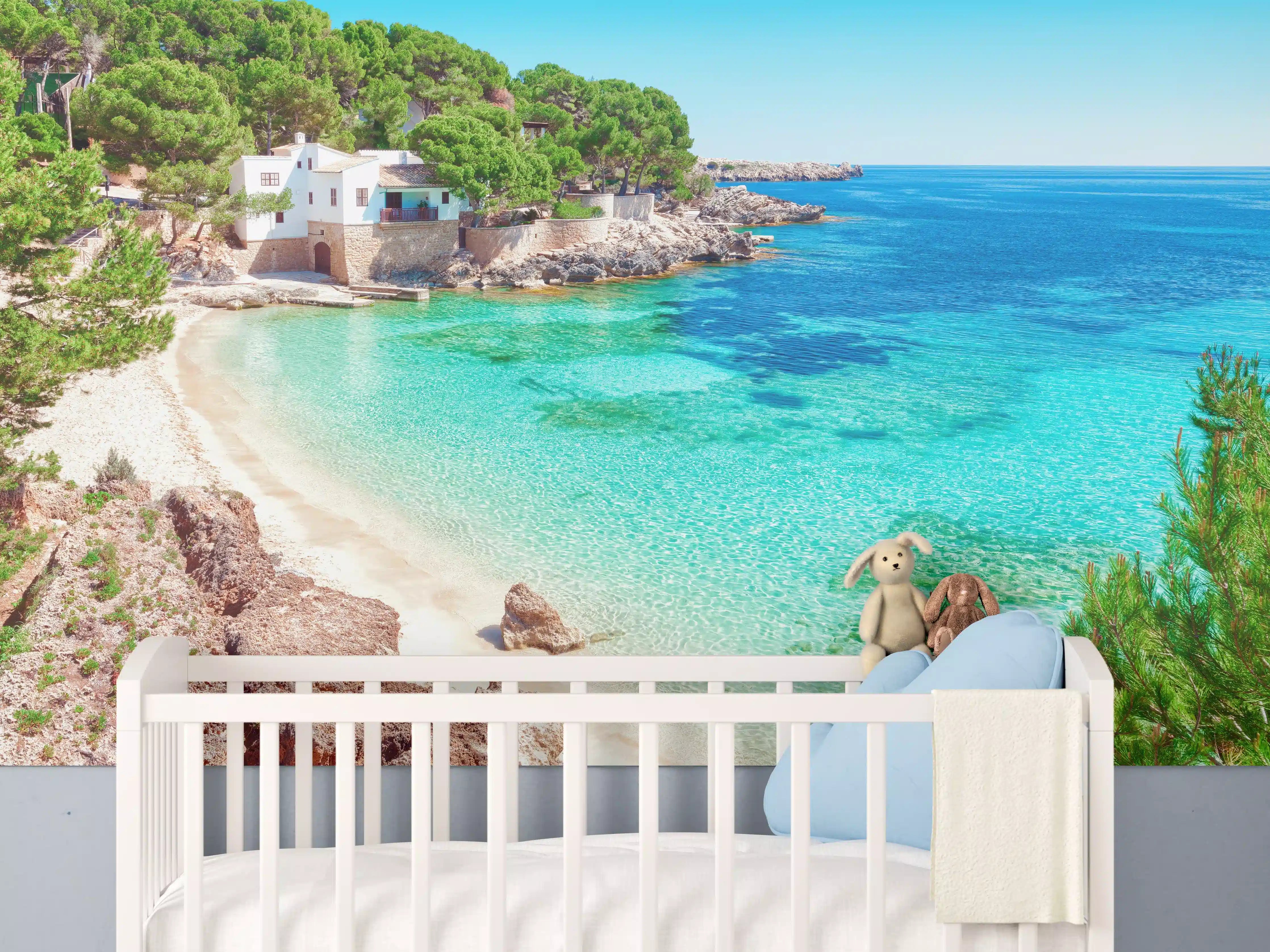 Babyzimmer Wandgestaltung - traumhafter Mallorca Strand