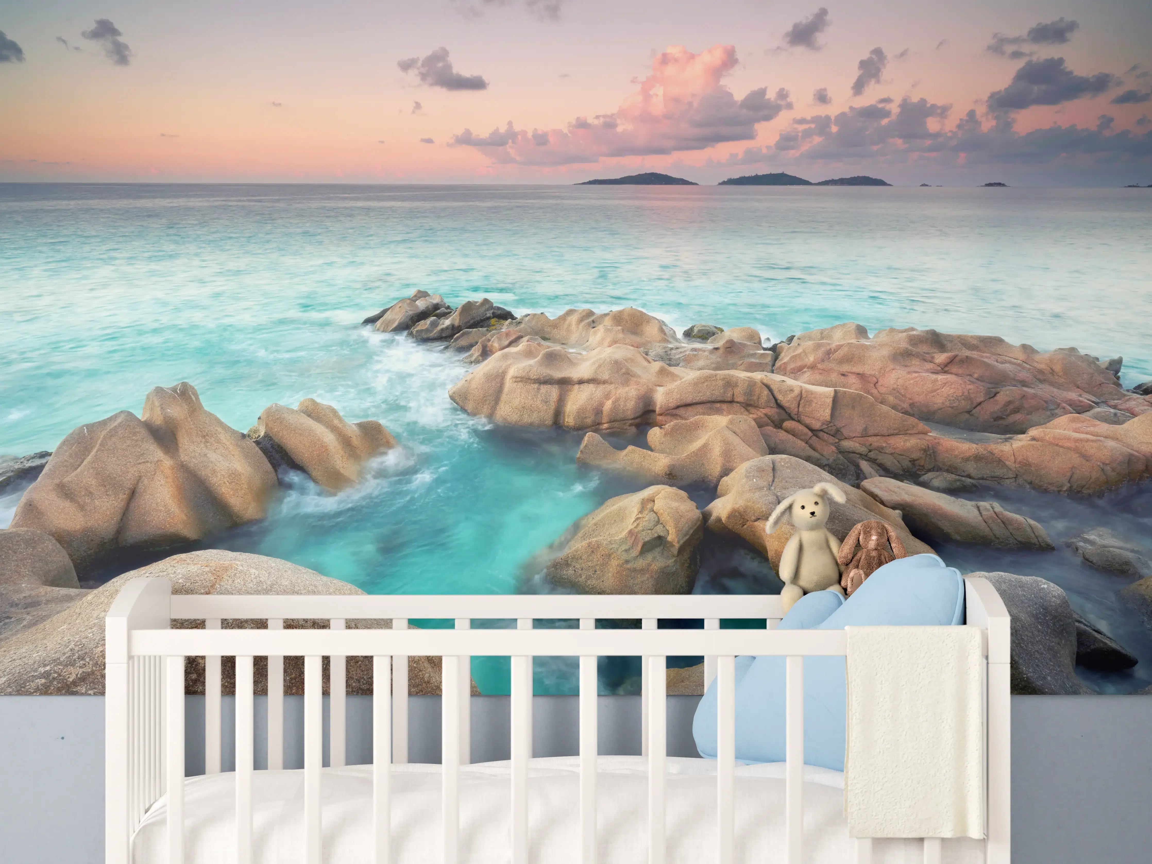 Babyzimmer Wandgestaltung - zauberhaftes Felsen in Seychellen