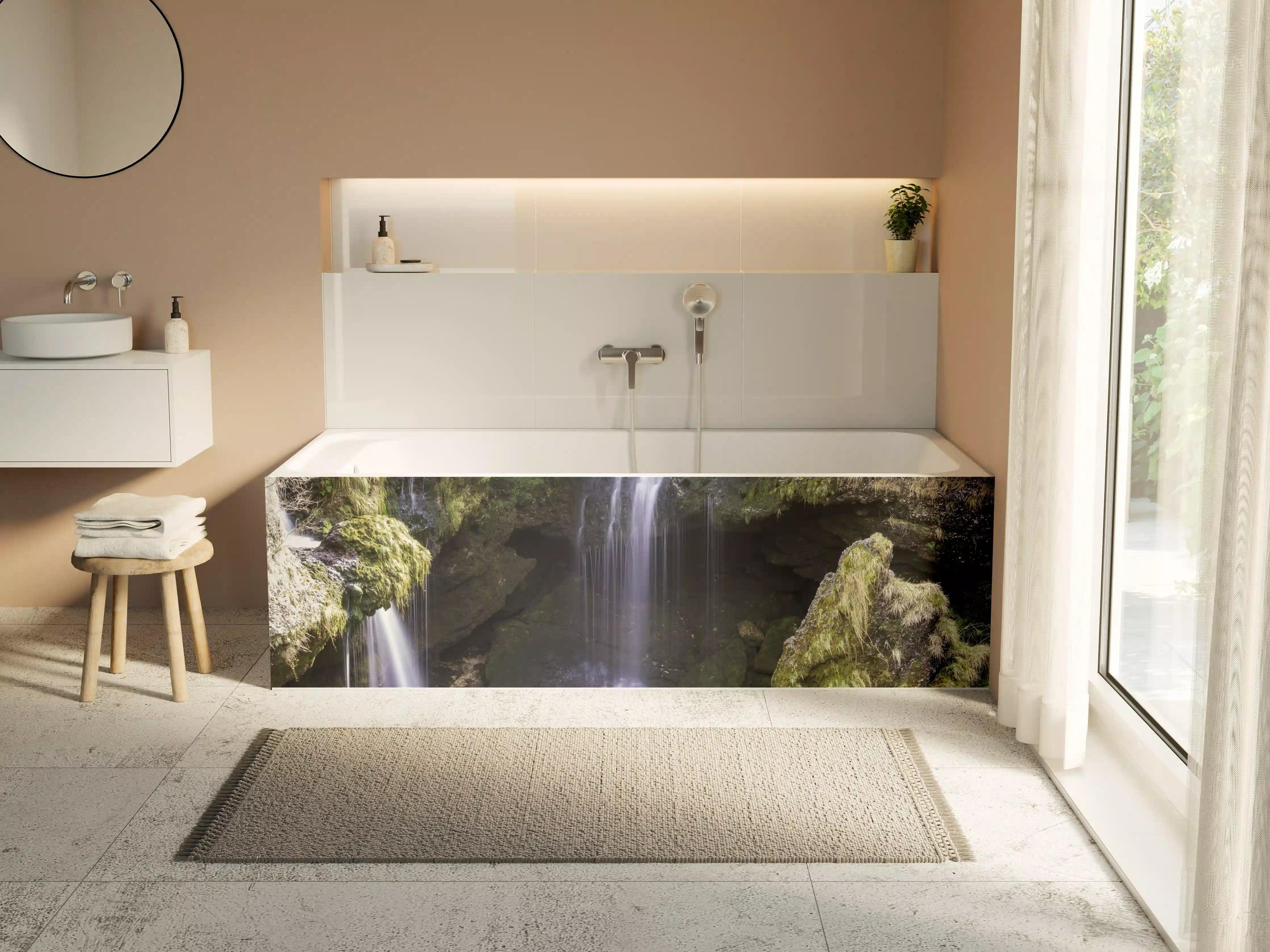 Badewannen-Rückwand - harmonische Traunfall Wasserfälle