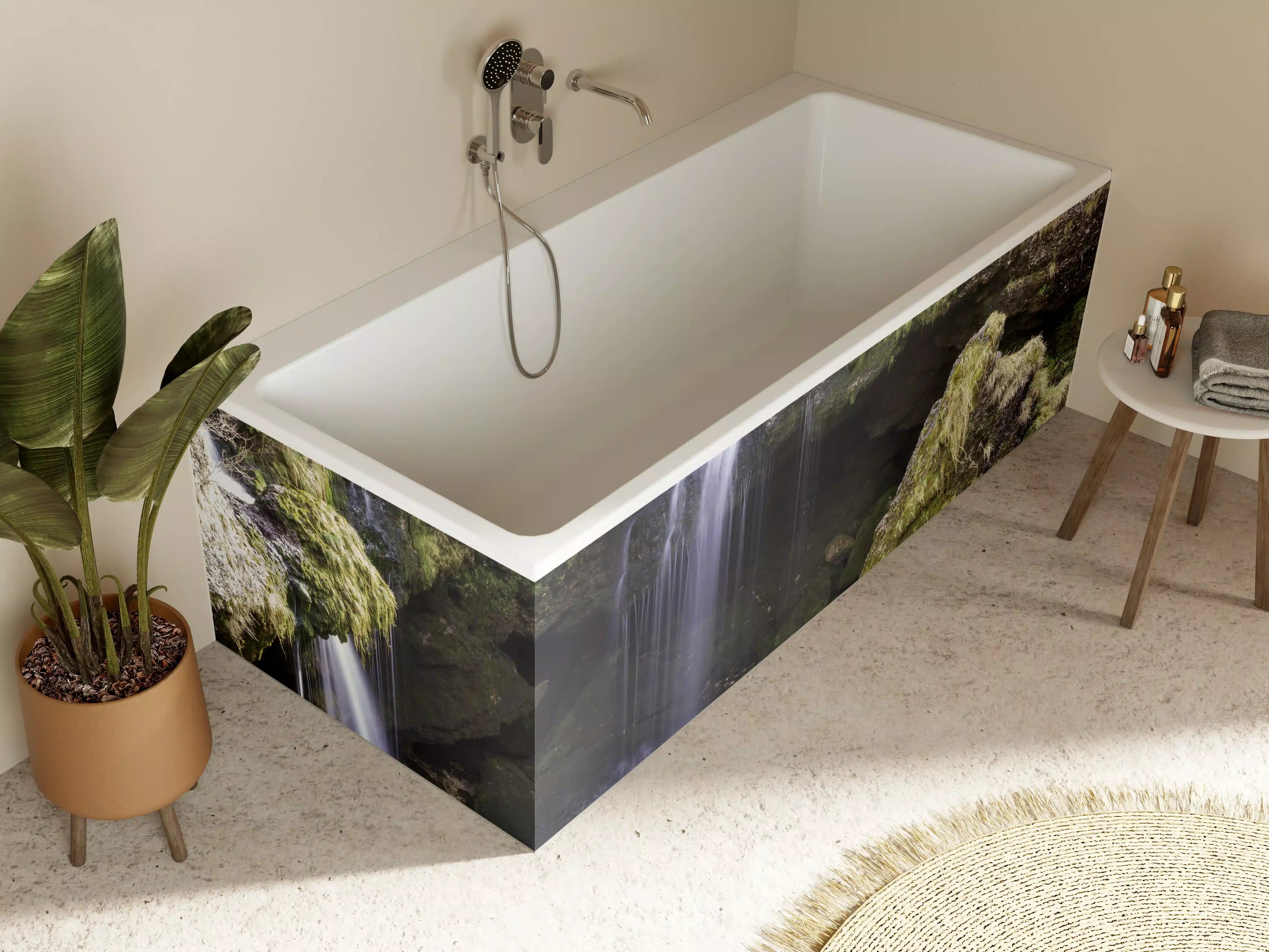 Badewannen-Rückwand - harmonische Traunfall Wasserfälle