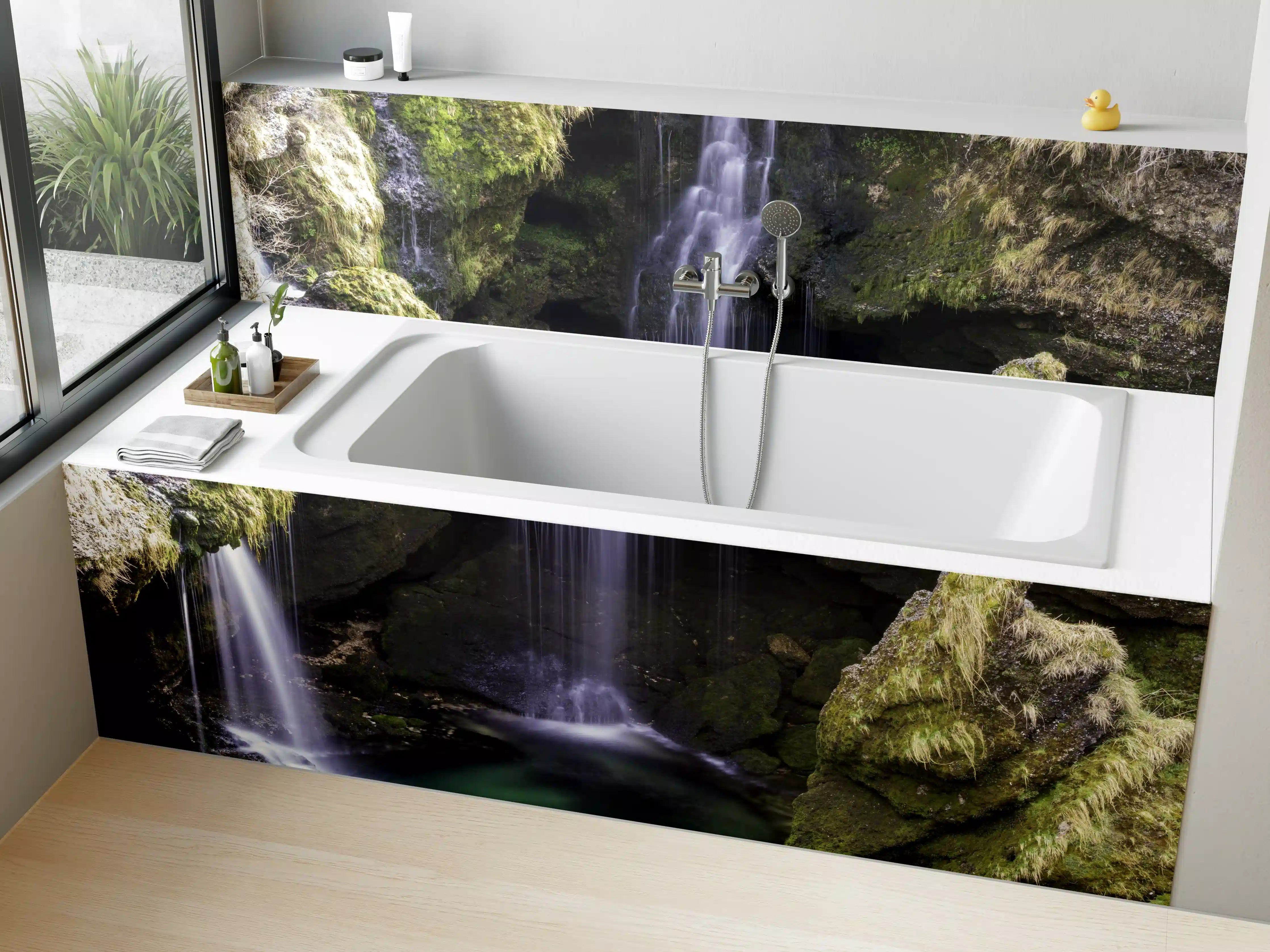 Badewannen-Rückwand - harmonische Traunfall Wasserfälle