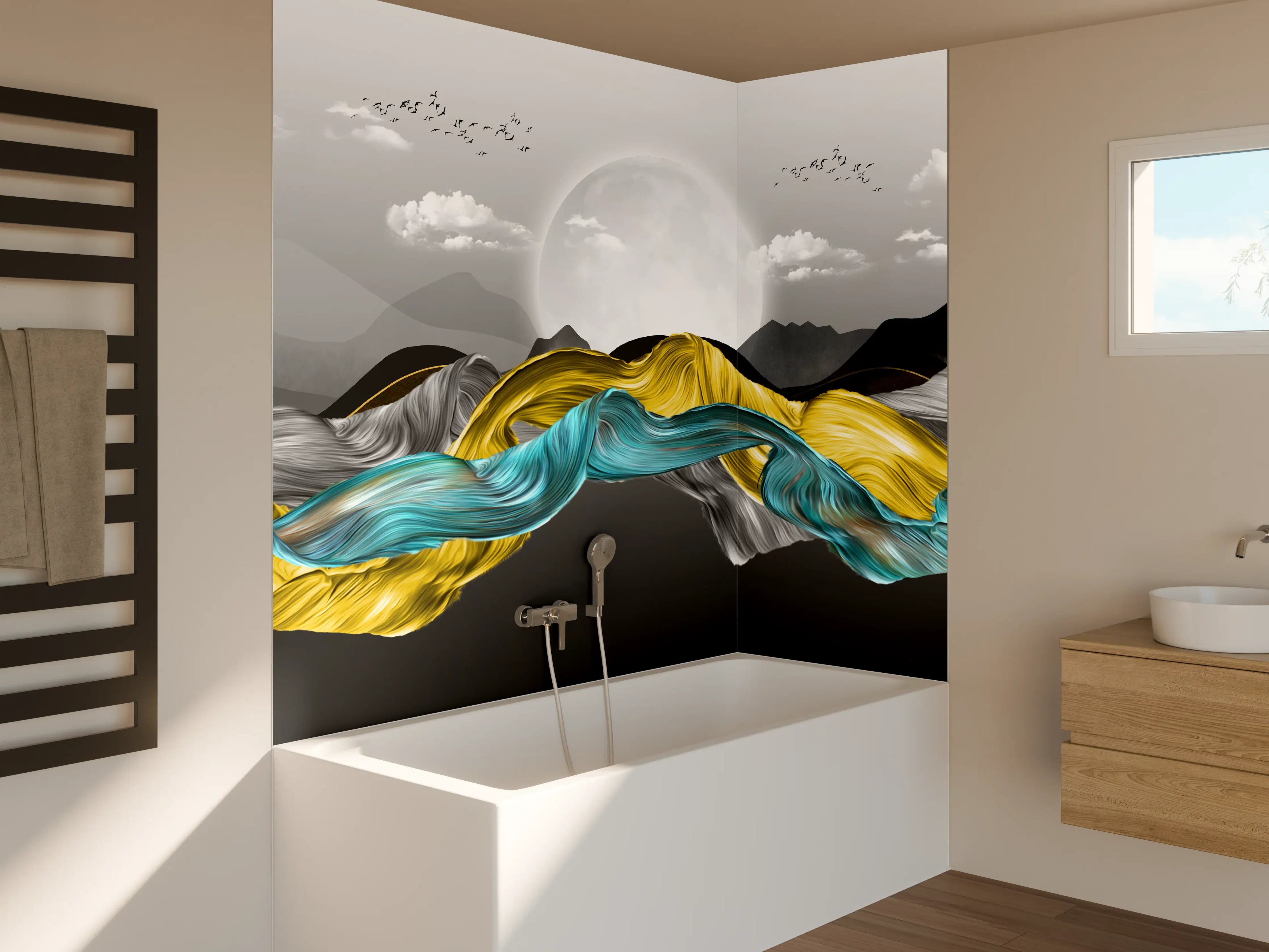 Badewannen-Rückwand - 3D Moderne Leinwand - Abstrakt
