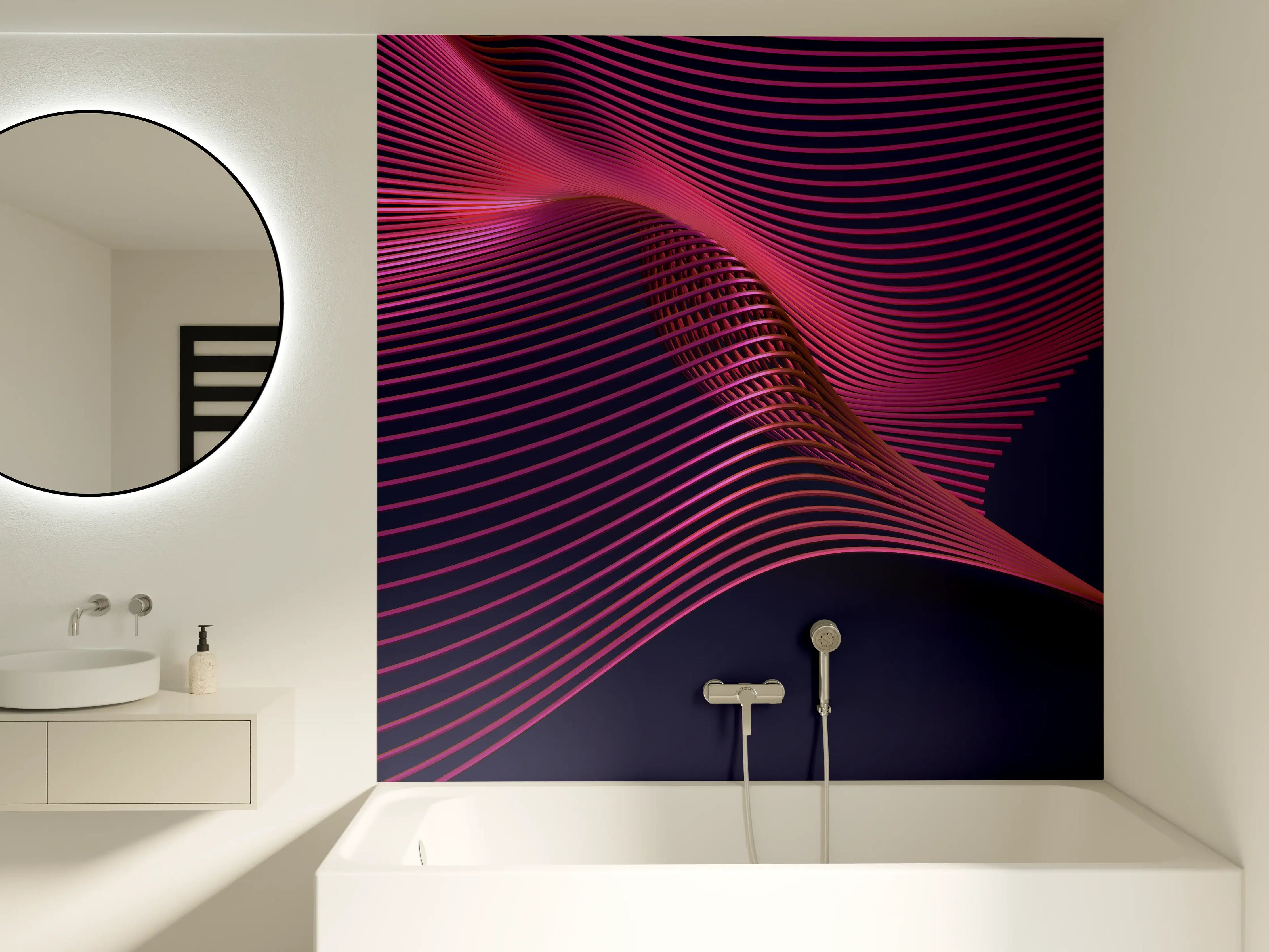 Badewannen-Rückwand - Abstrakte 3D-Oberfläche