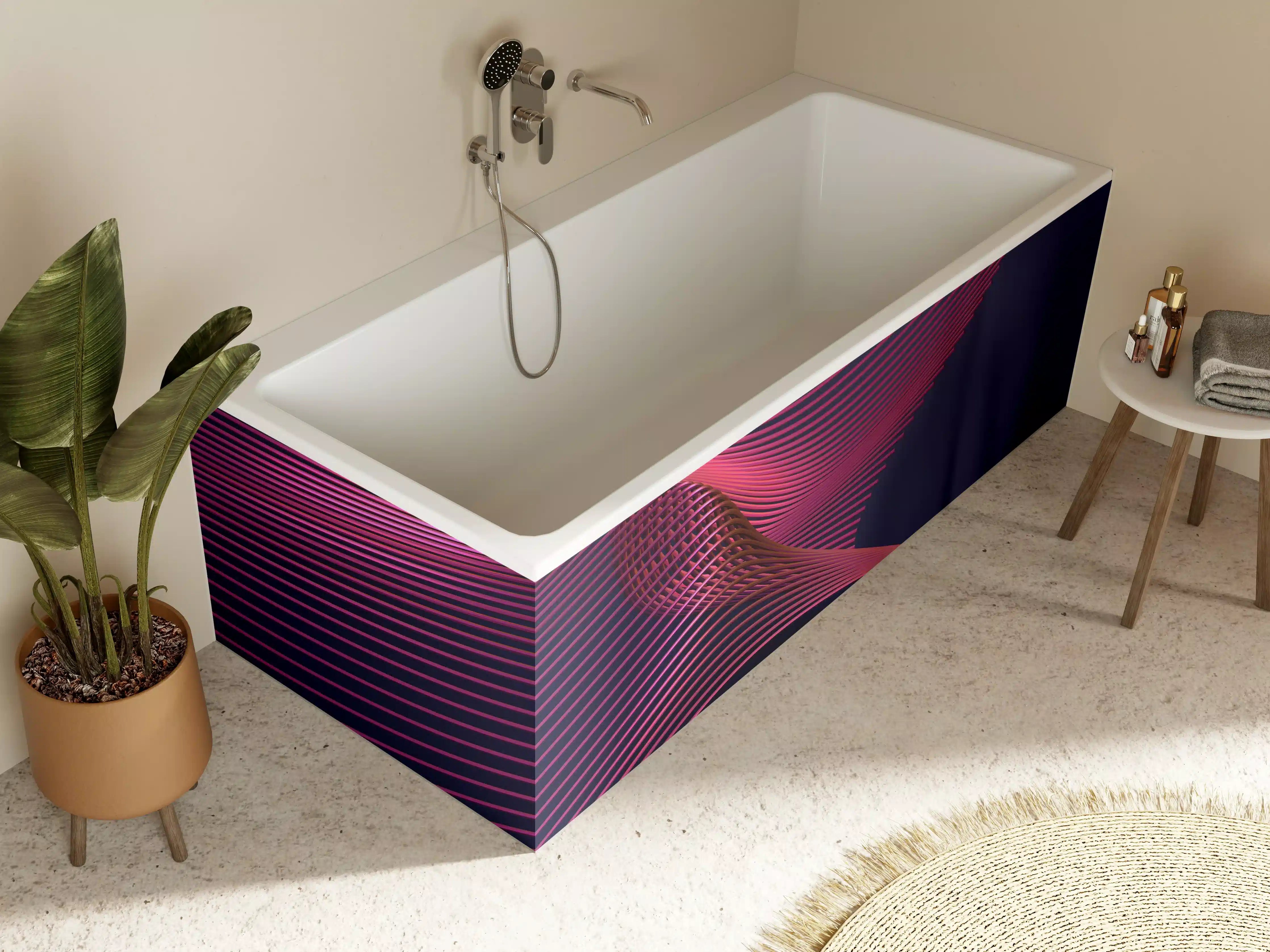 Badewannen-Rückwand - Abstrakte 3D-Oberfläche