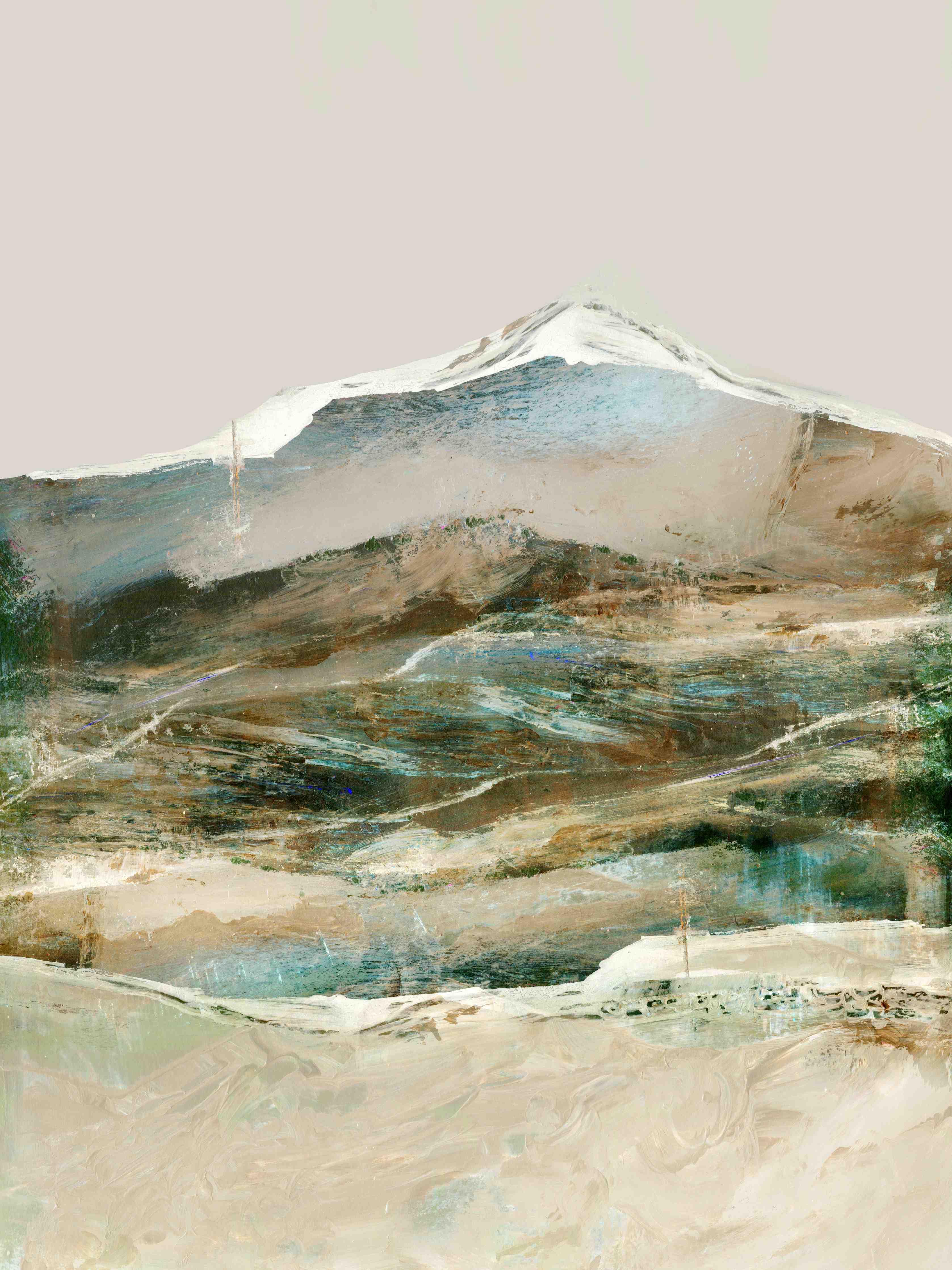 Badewannen-Rückwand-Abstrakte Berglandschaft Pastelltöne