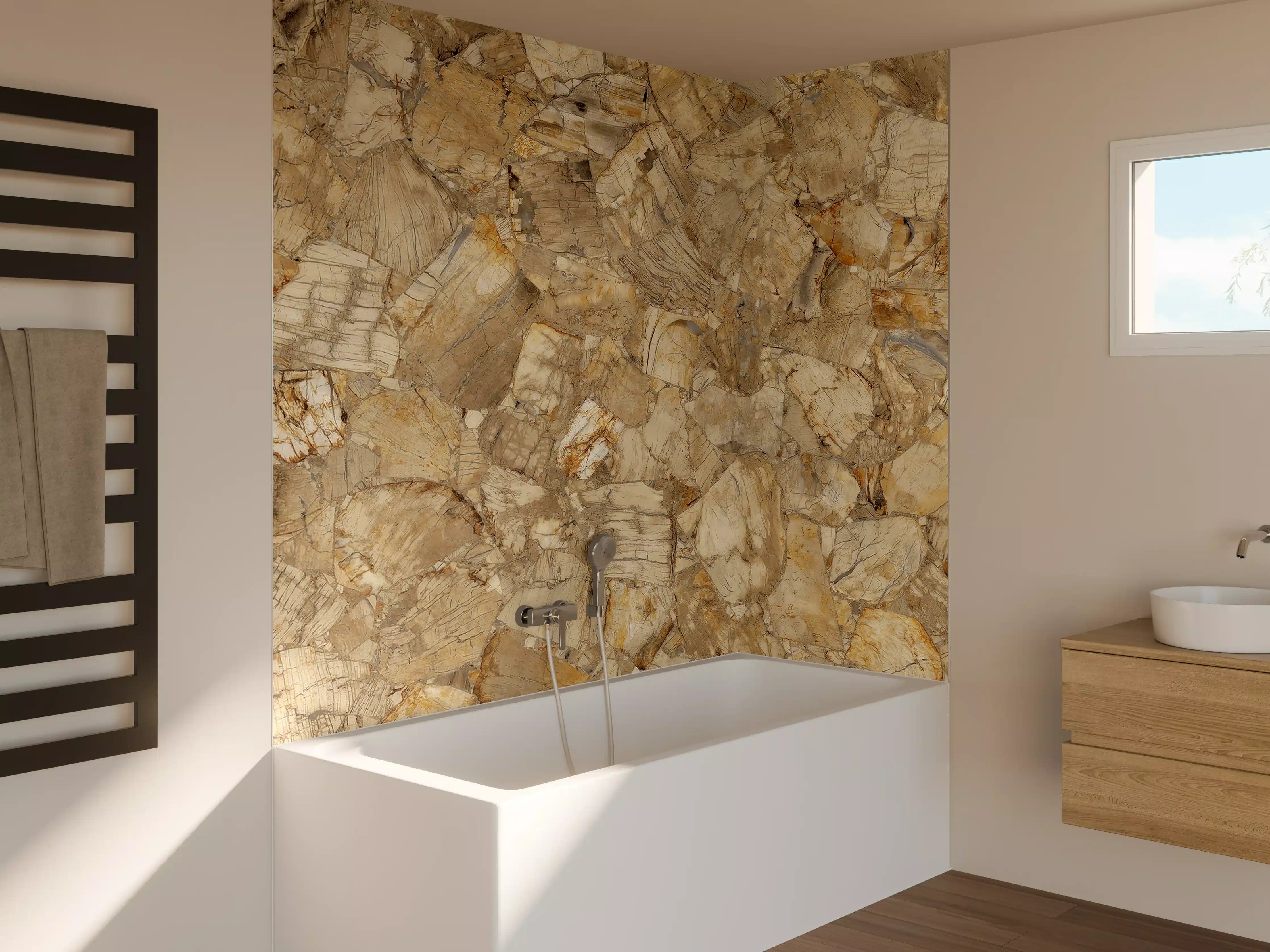Badewannen-Rückwand - Abstrakte Holz Struktur