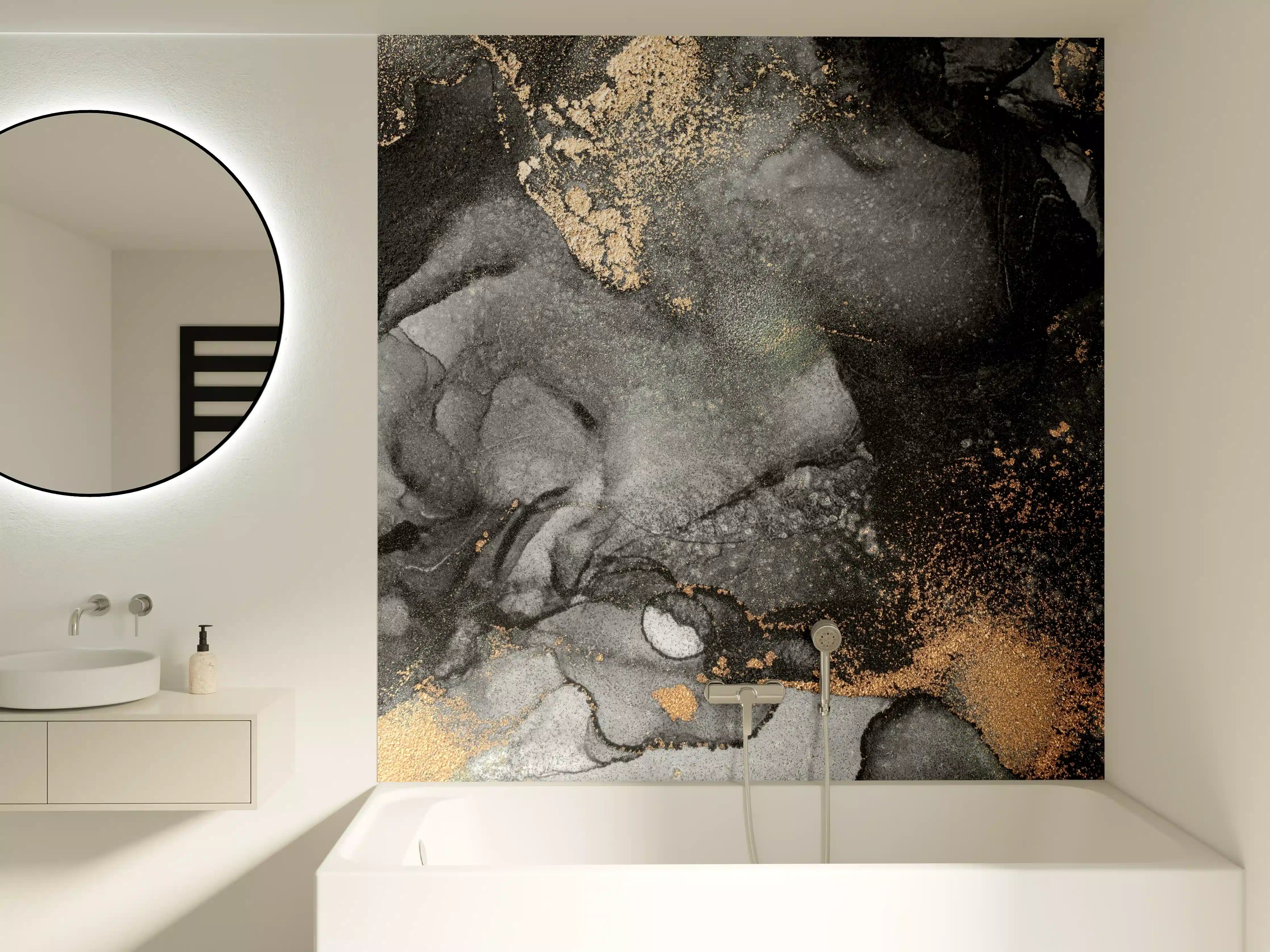 Badewannen-Rückwand - Abstrakte Kunst - Flüssigmalerei