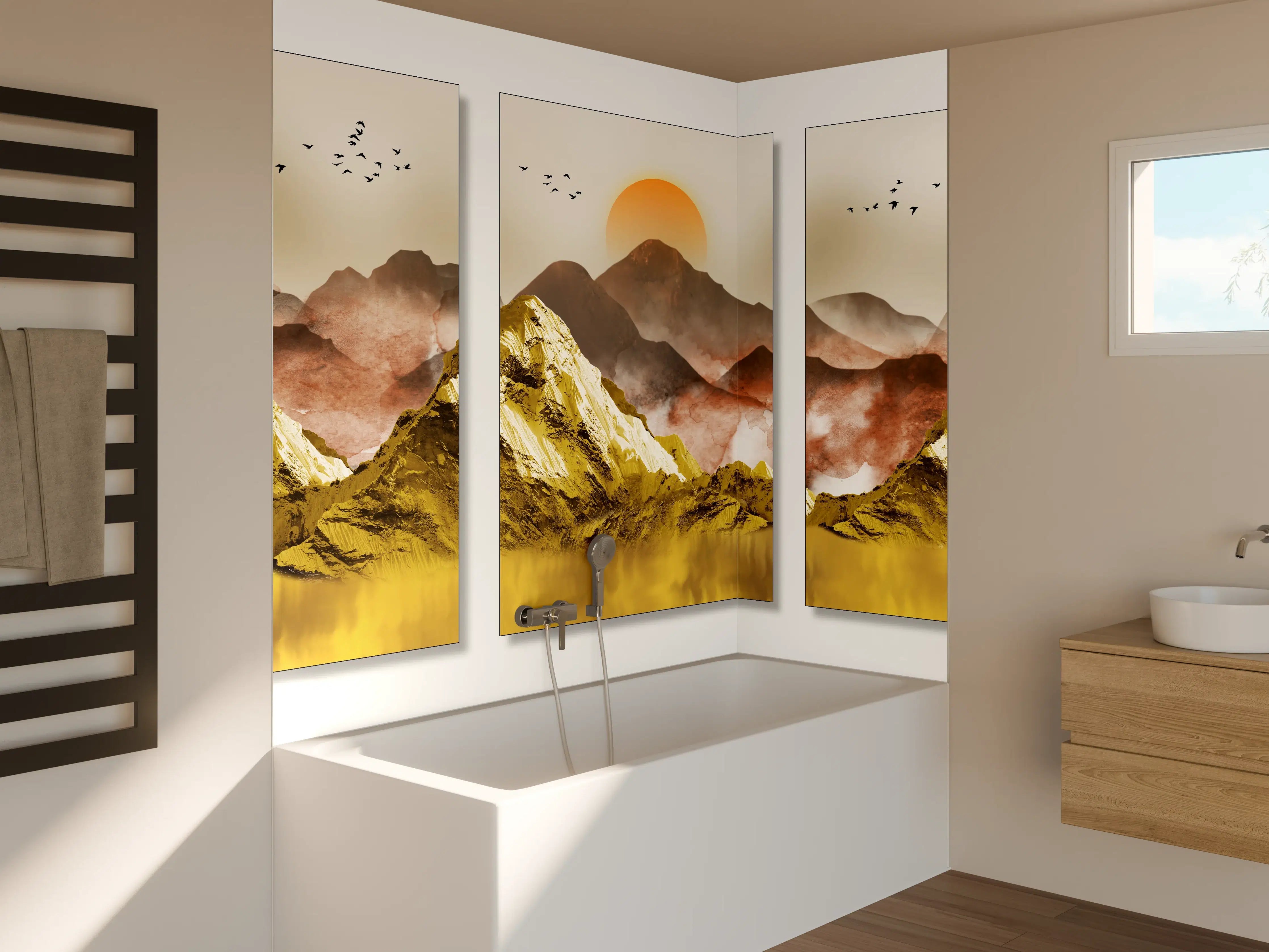Badewannen-Rückwand - Abstrakte Landschaftsfotos - Tapete