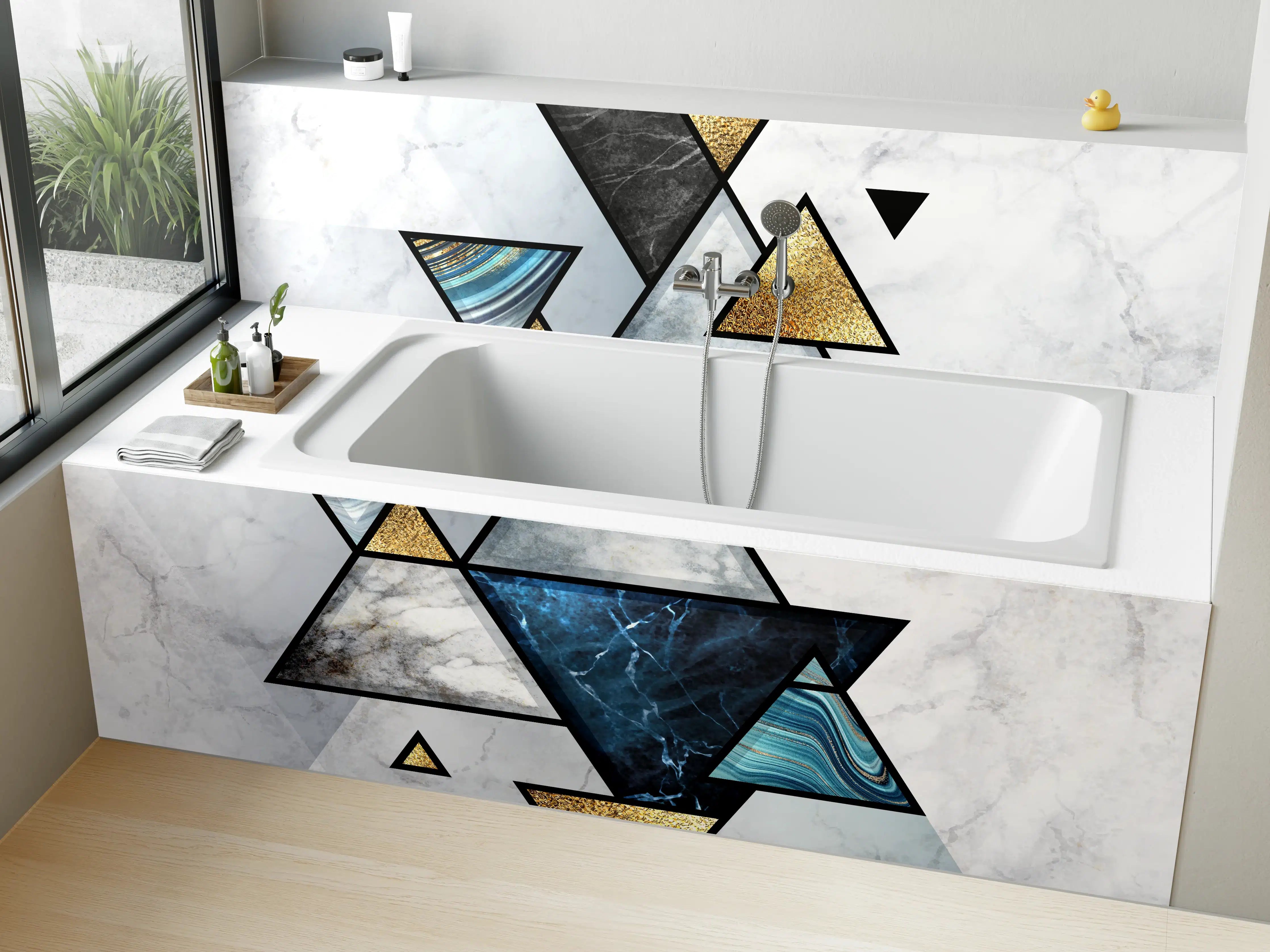 Badewannen-Rückwand - Abstrakte Marmor Mosaik Textur