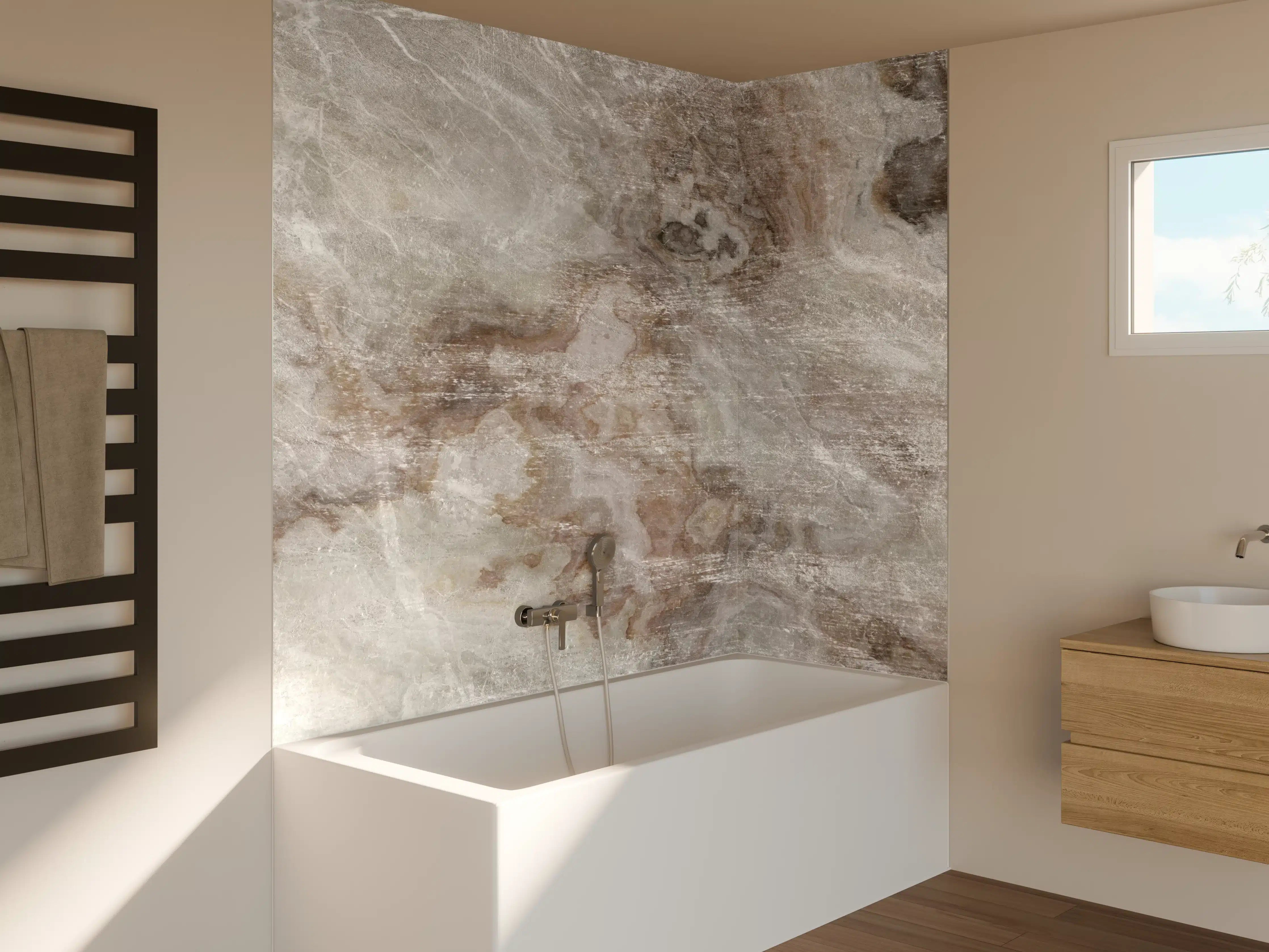 Badewannen-Rückwand - Abstrakte Marmor Stein Textur