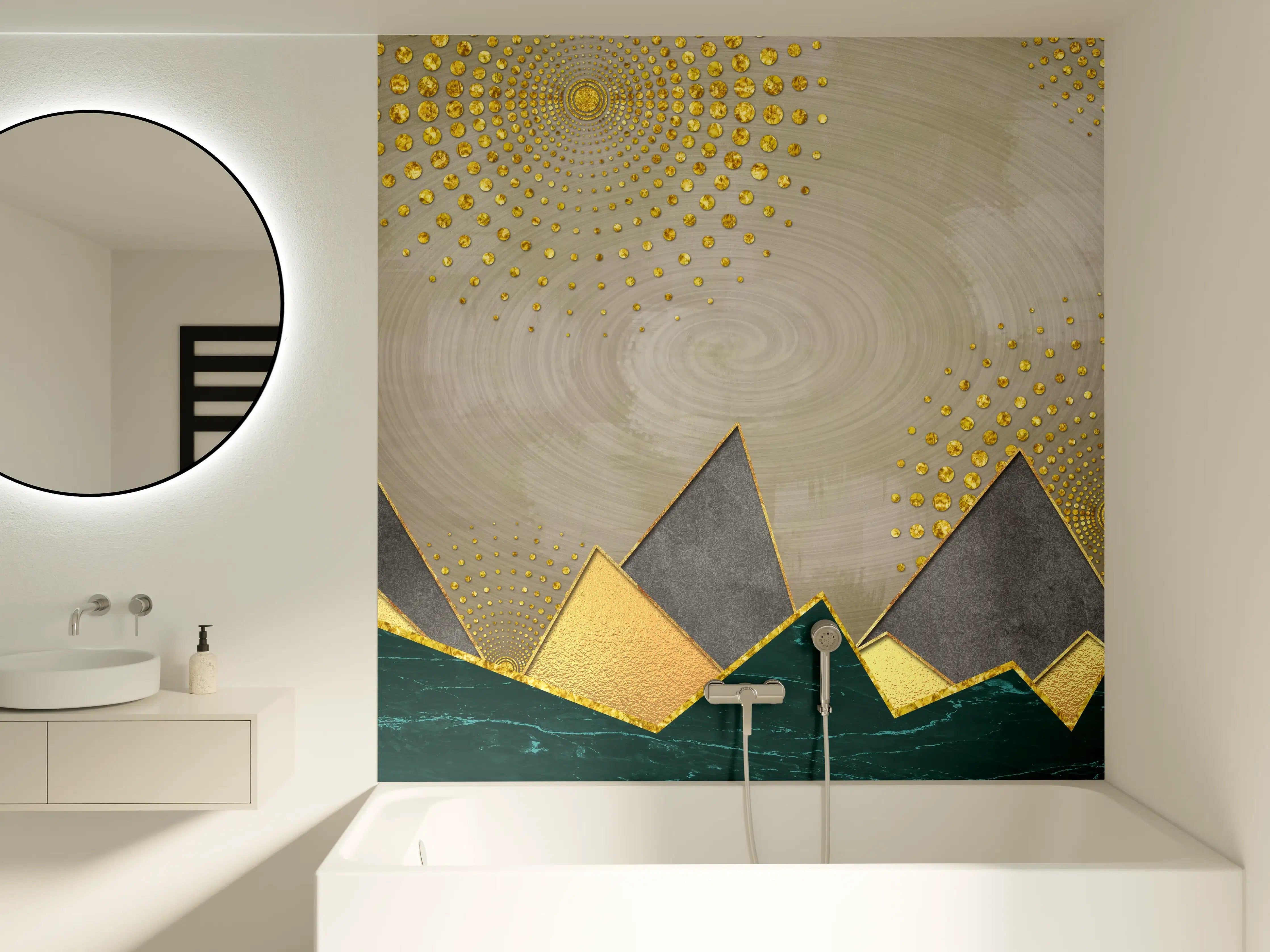 Badewannen-Rückwand - Abstrakte Meer - modernes Kunstwerk