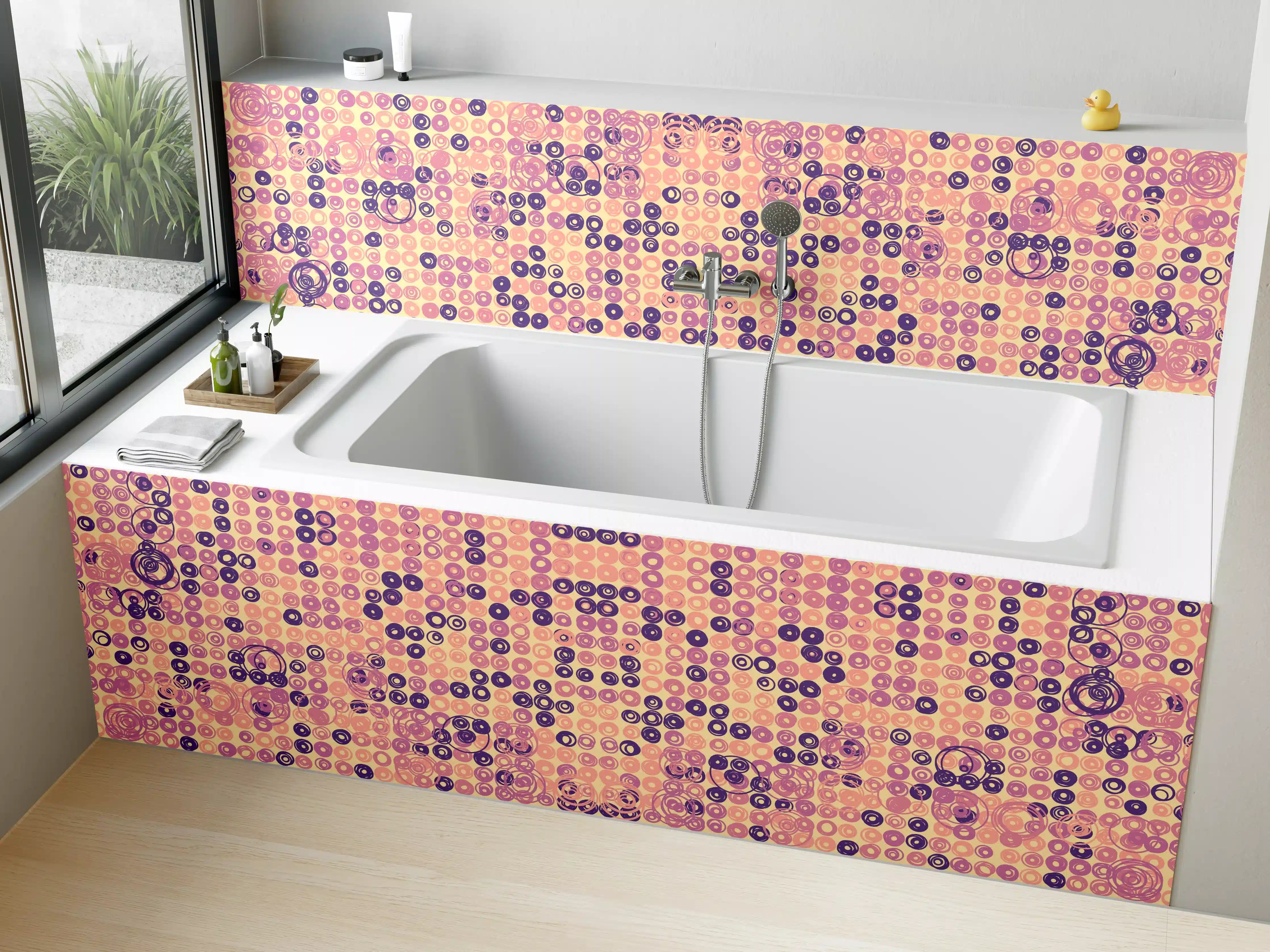 Badewannen-Rückwand - Abstrakte Musterfarbkomposition