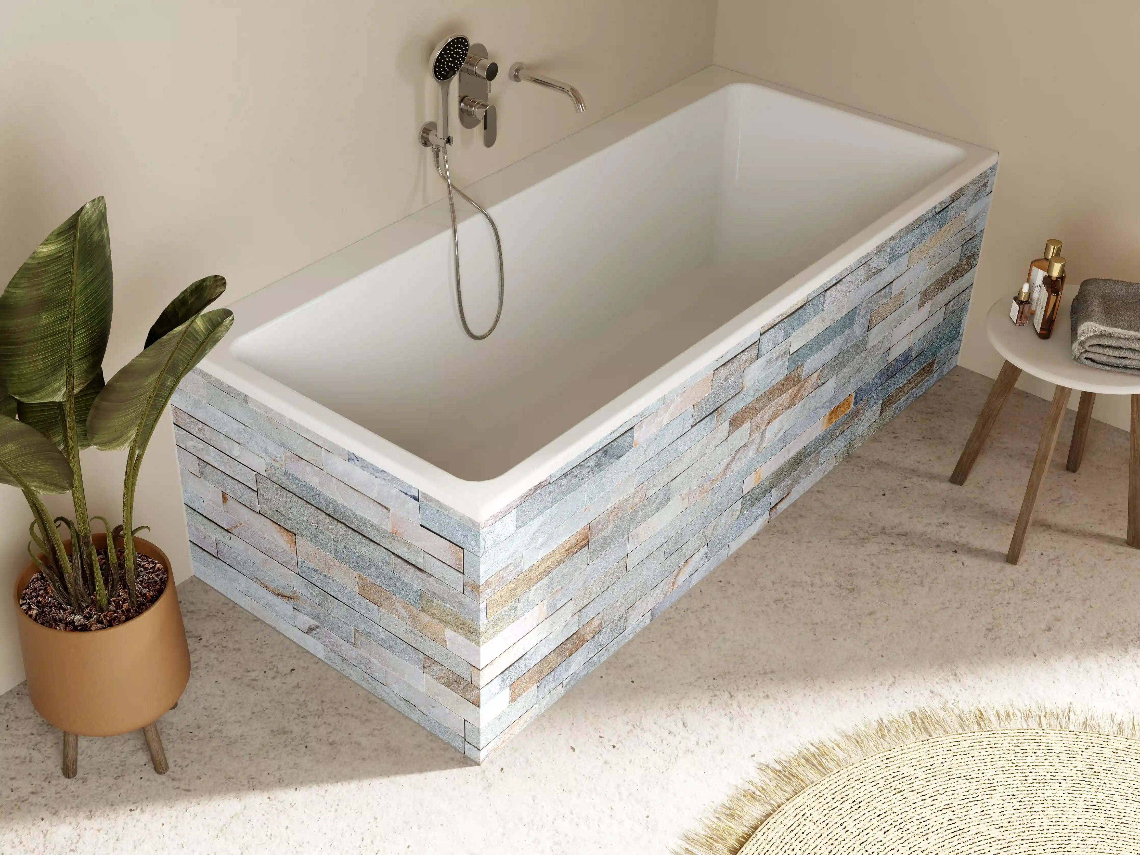 Badewannen-Rückwand - Abstrakte Steinwandmuster