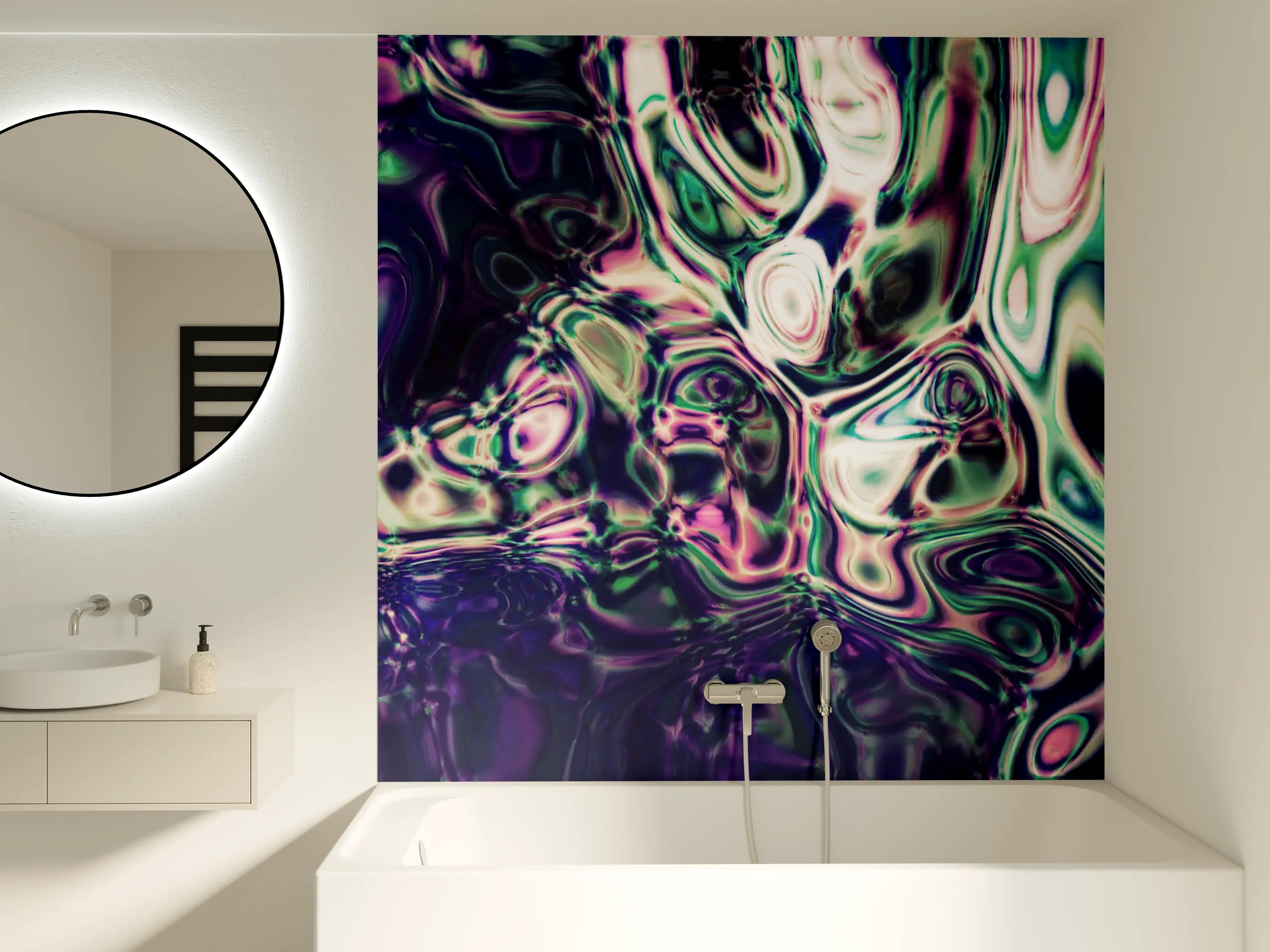 Badewannen-Rückwand - Abstrakte bunte Acrylfarbe