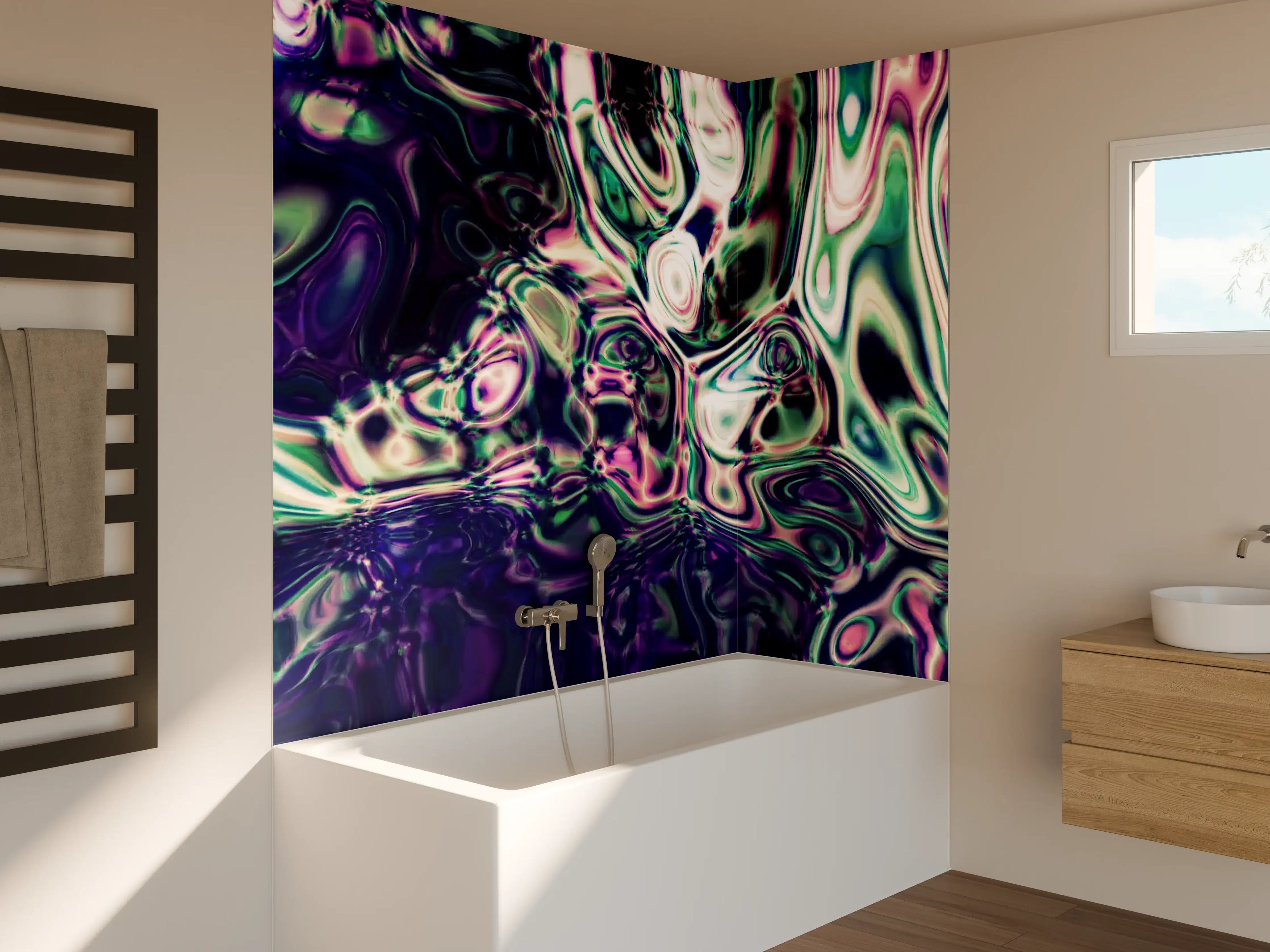 Badewannen-Rückwand - Abstrakte bunte Acrylfarbe