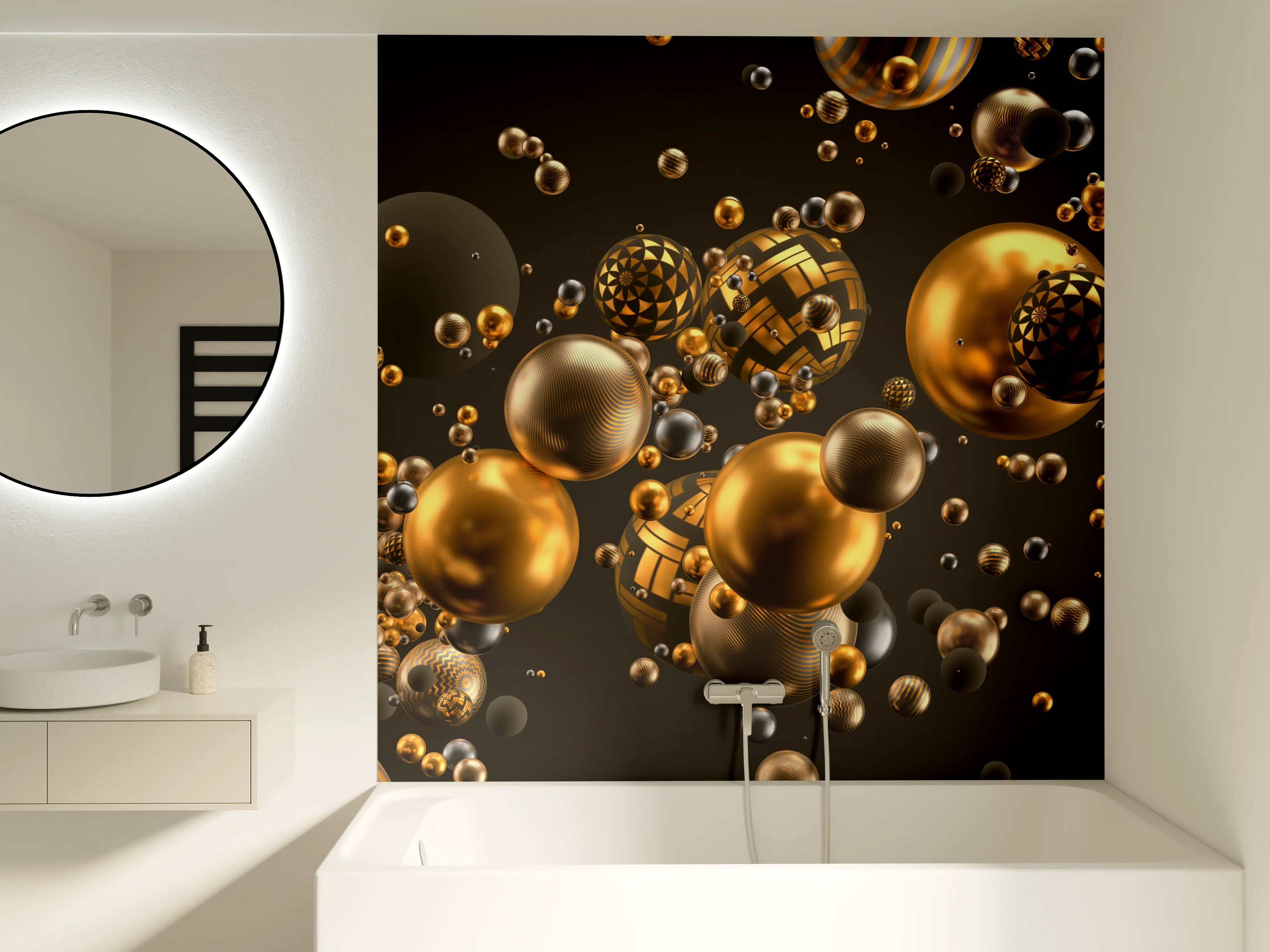 Badewannen-Rückwand - Abstrakter Hintergrund mit Bällen