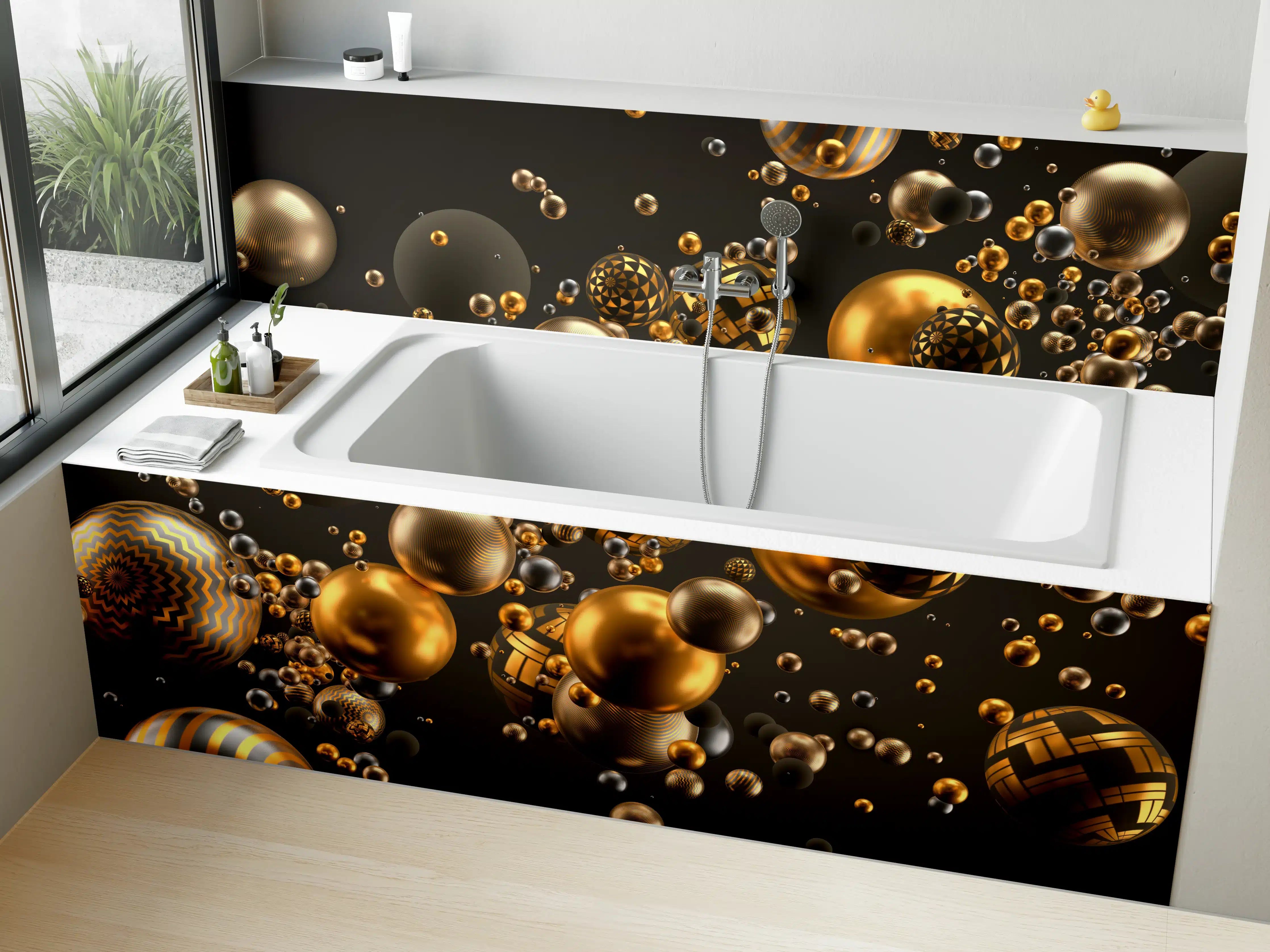 Badewannen-Rückwand - Abstrakter Hintergrund mit Bällen