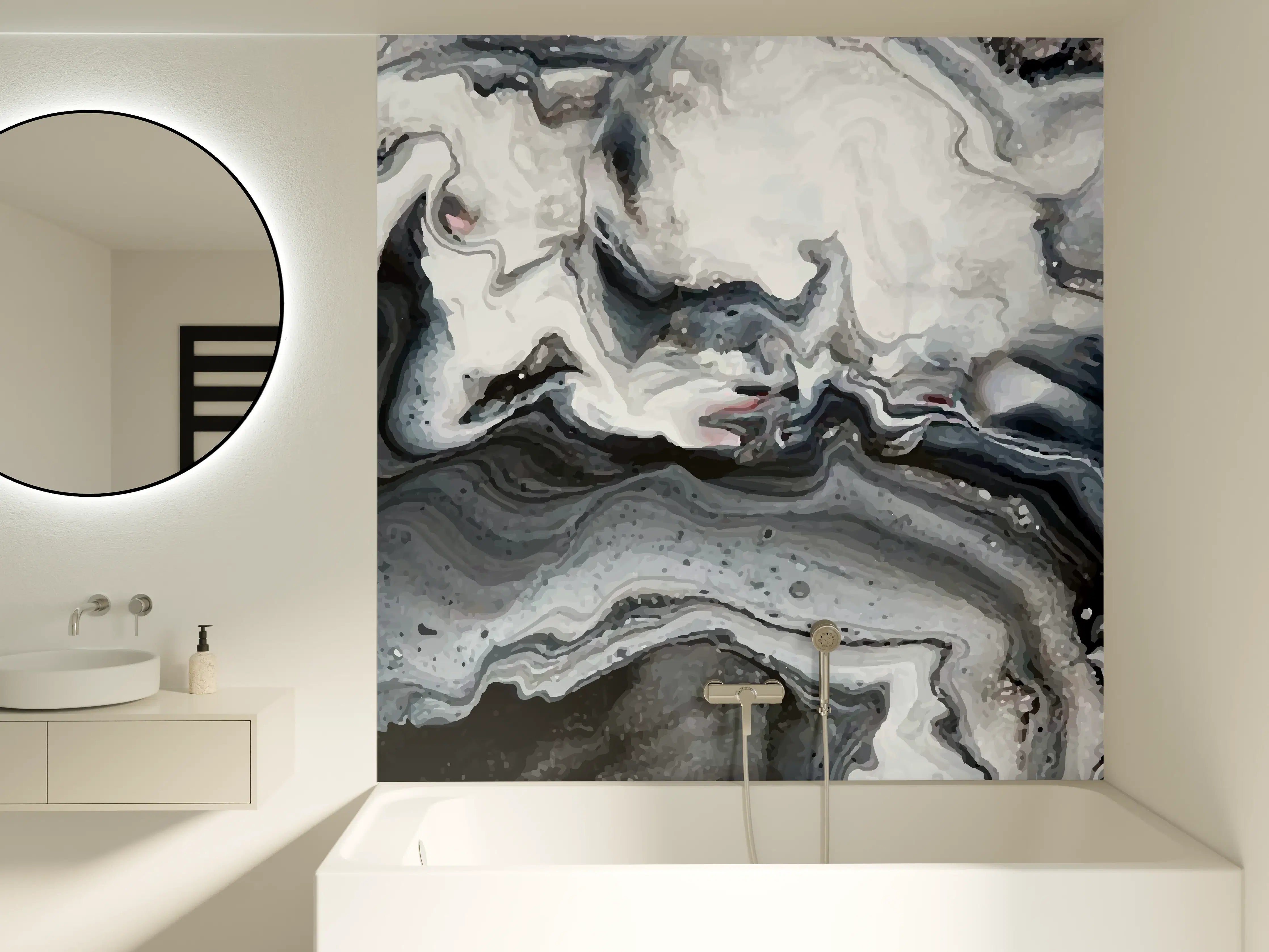 Badewannen-Rückwand - Abstrakter Marmor
