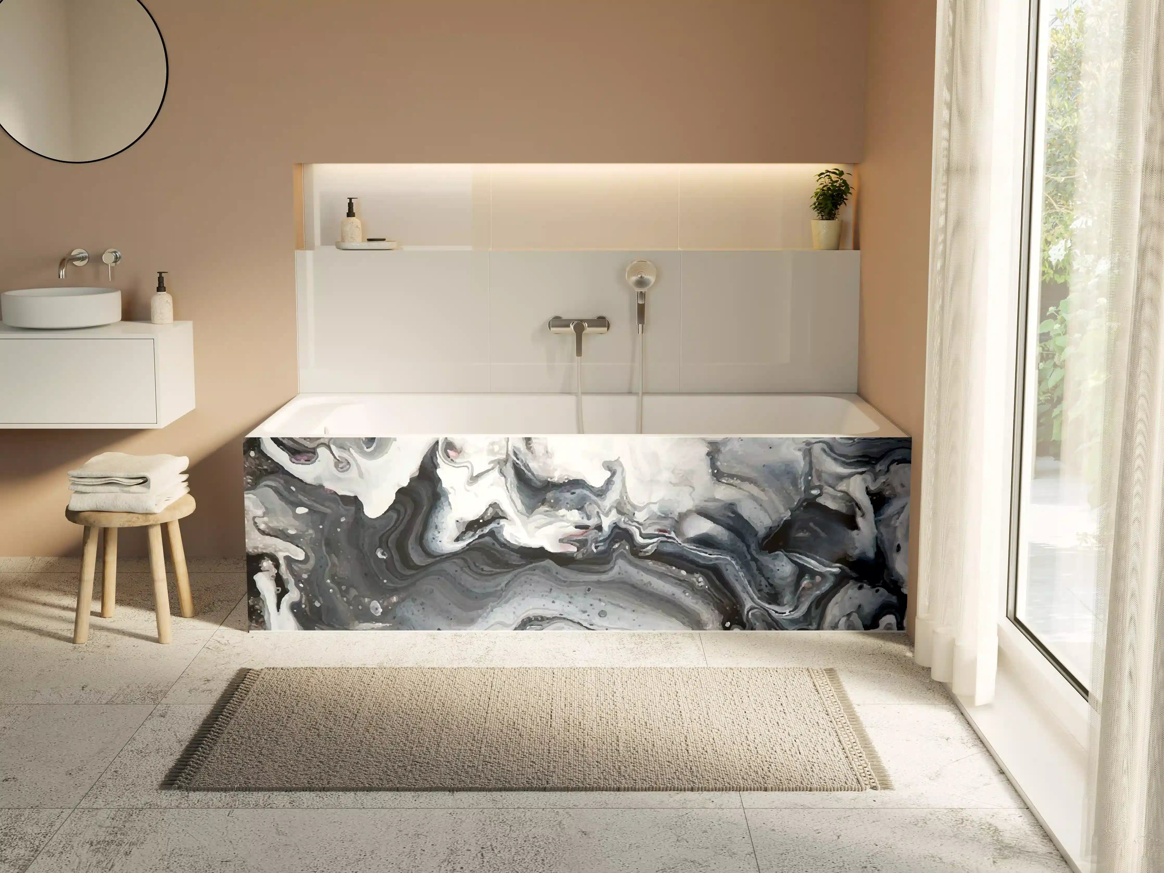Badewannen-Rückwand - Abstrakter Marmor