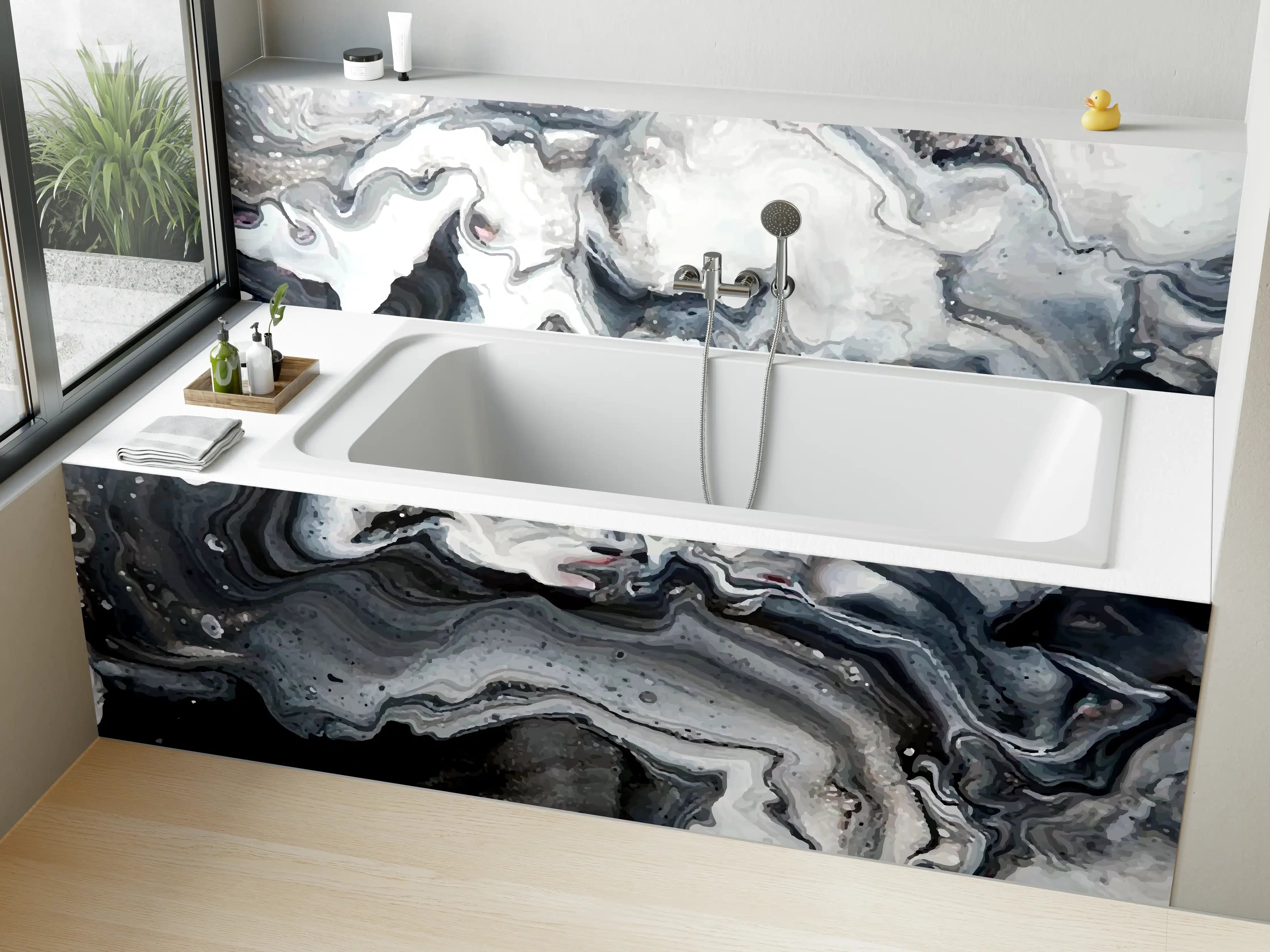Badewannen-Rückwand - Abstrakter Marmor