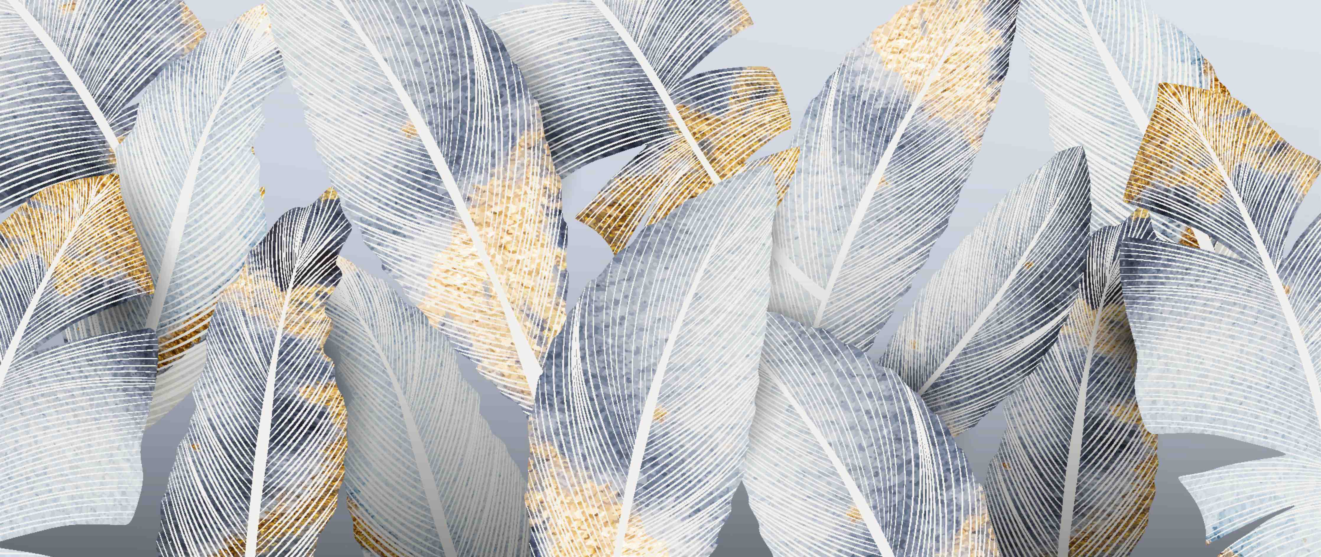 Badewannen-Rückwand-Abstraktes Blattgold-Design