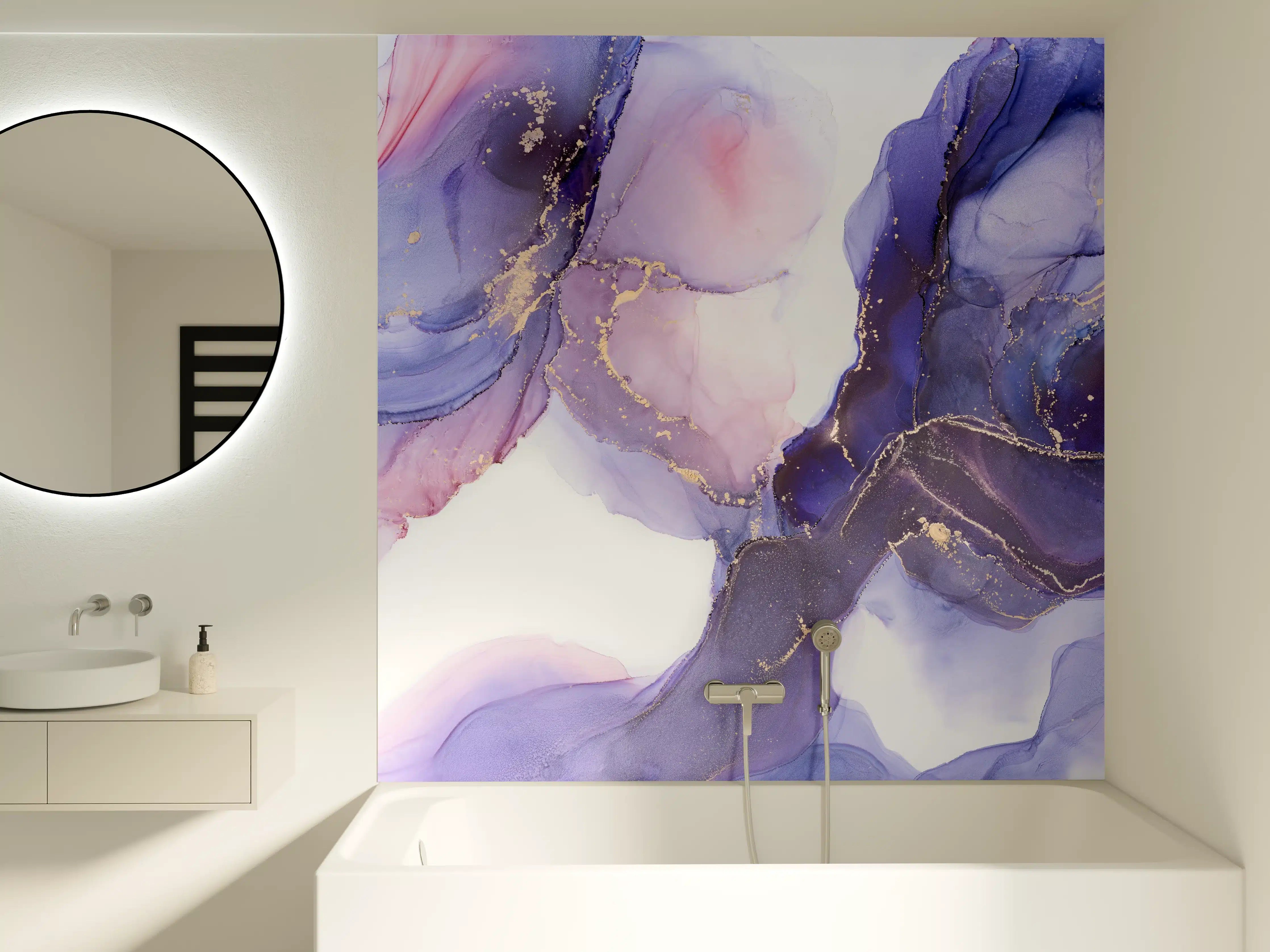 Badewannen-Rückwand - Abstraktes Kunstwerk - Öl Malerei