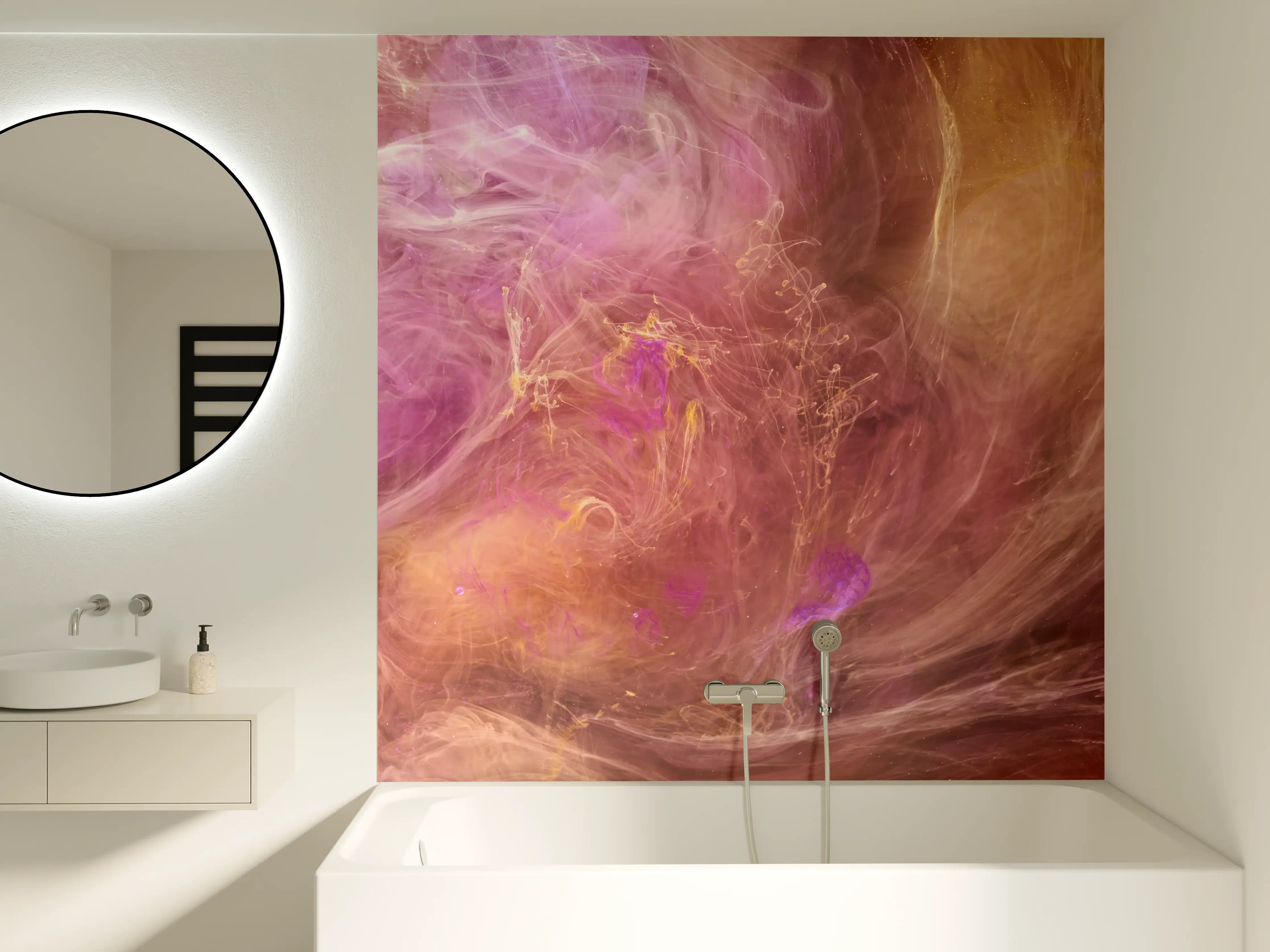 Badewannen-Rückwand - Abstraktes Muster -Flüssigkunst