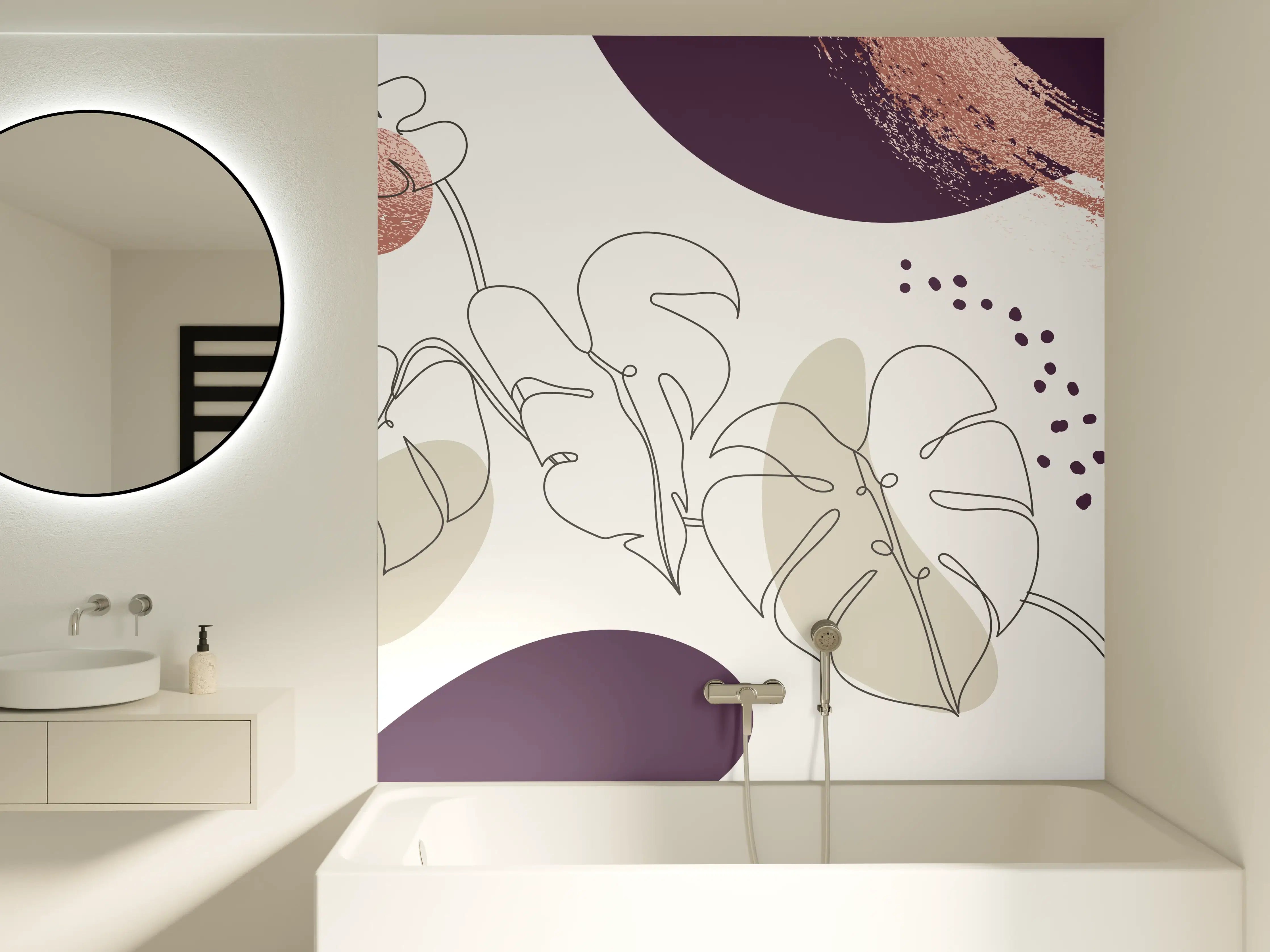 Badewannen-Rückwand - Abstraktes Pastellfarben-Design