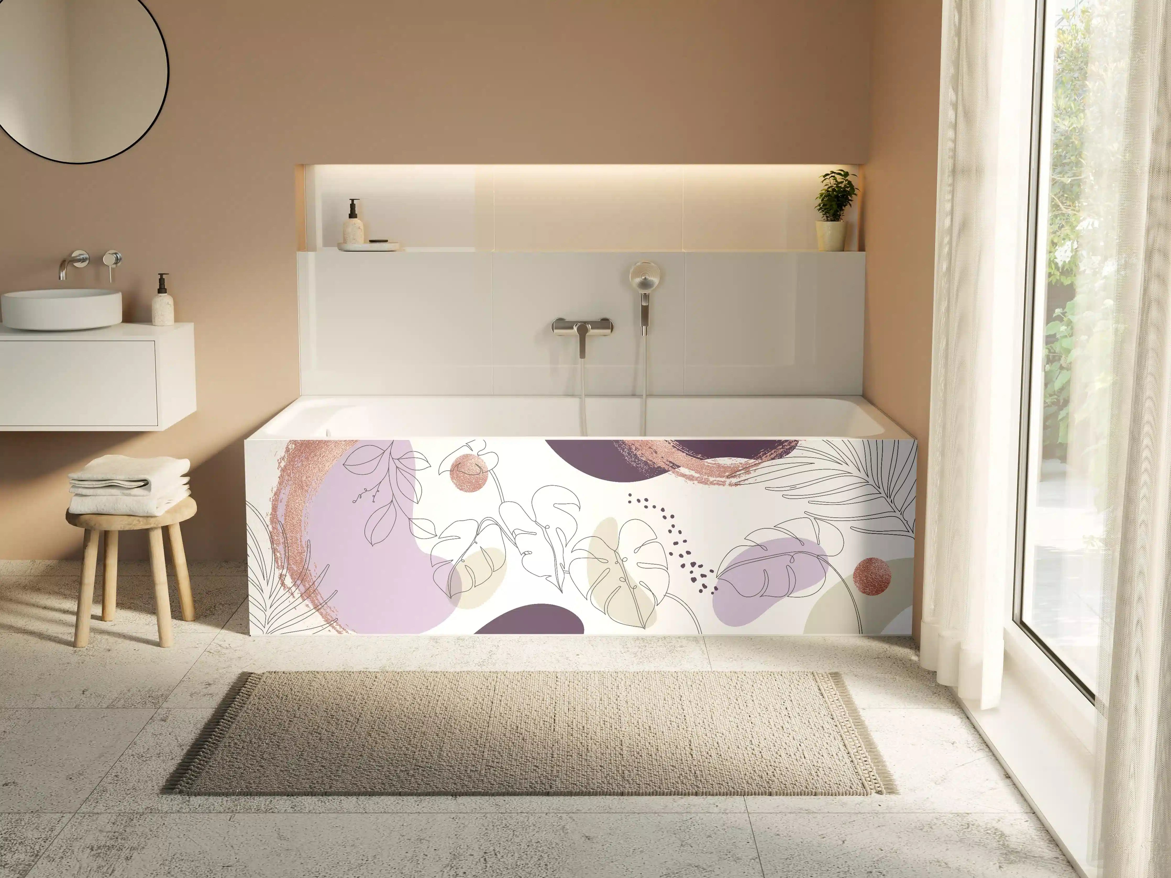 Badewannen-Rückwand - Abstraktes Pastellfarben-Design