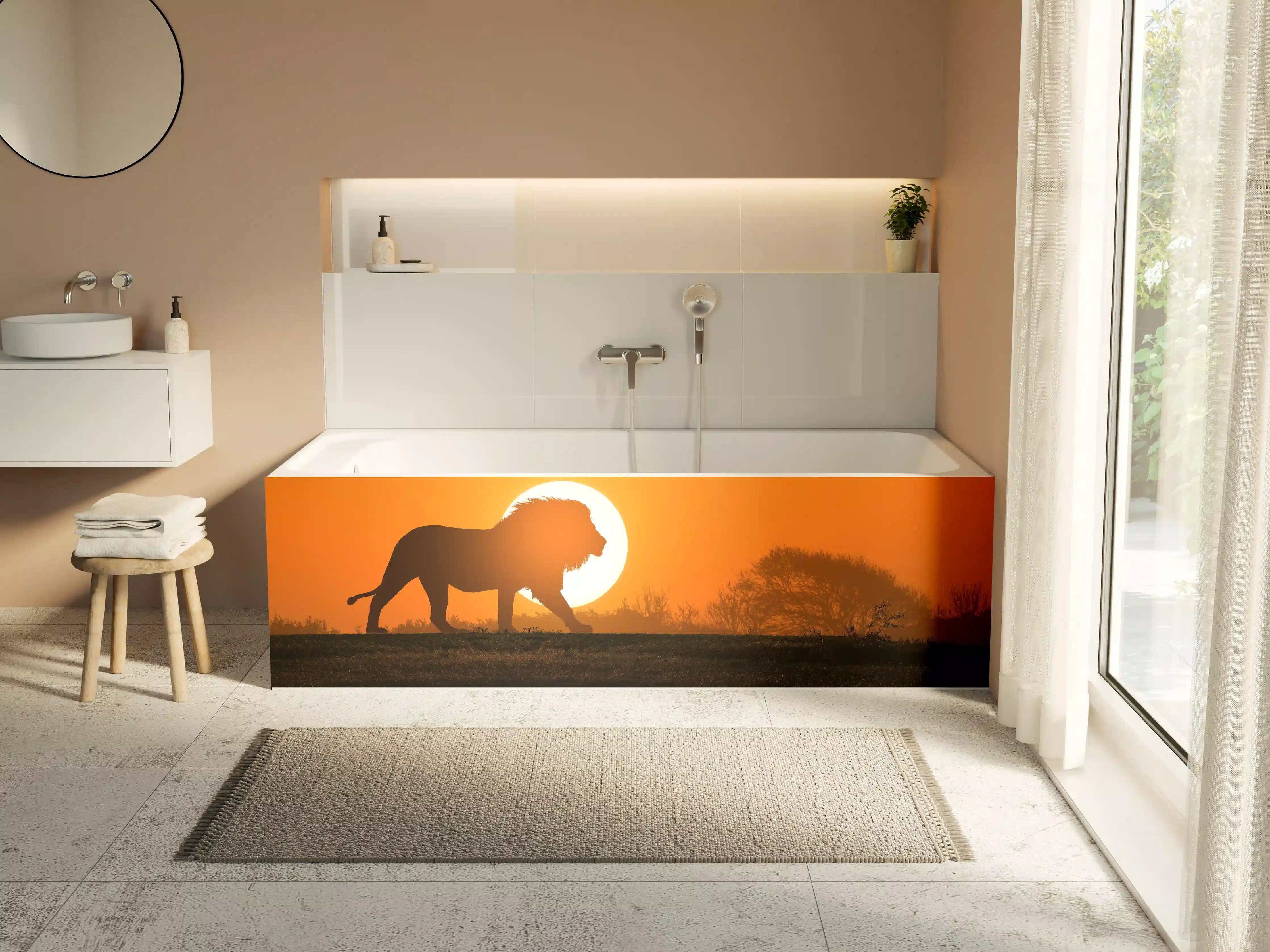 Badewannen-Rückwand - Afrikanische Landschaft bei Sonnenuntergang